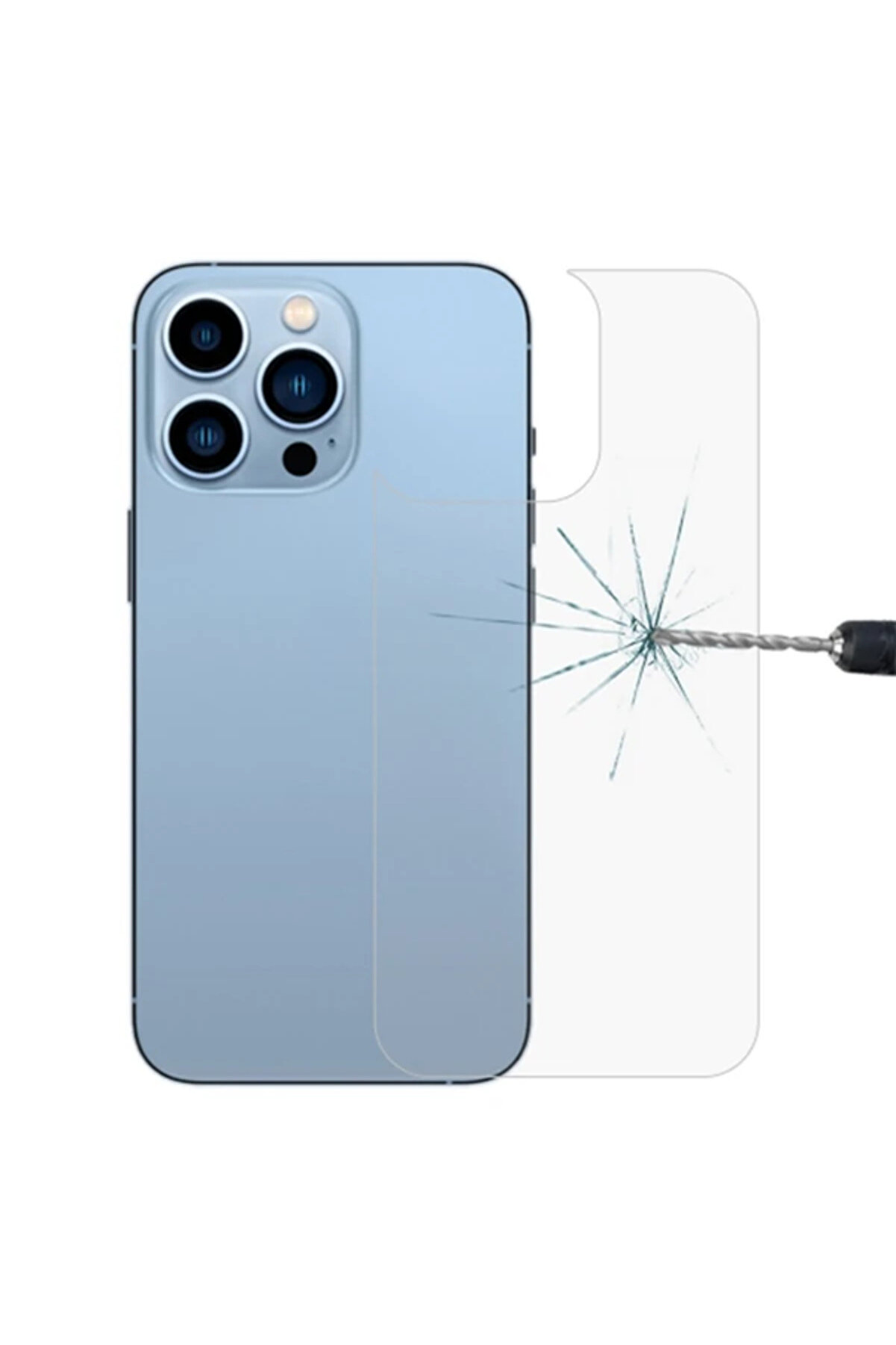 gizmurstore Ally iPhone 13 Pro Max 6.7 Tempered Şeffaf Arka Cam Koruyucu-(5775) - GMS7286-5192