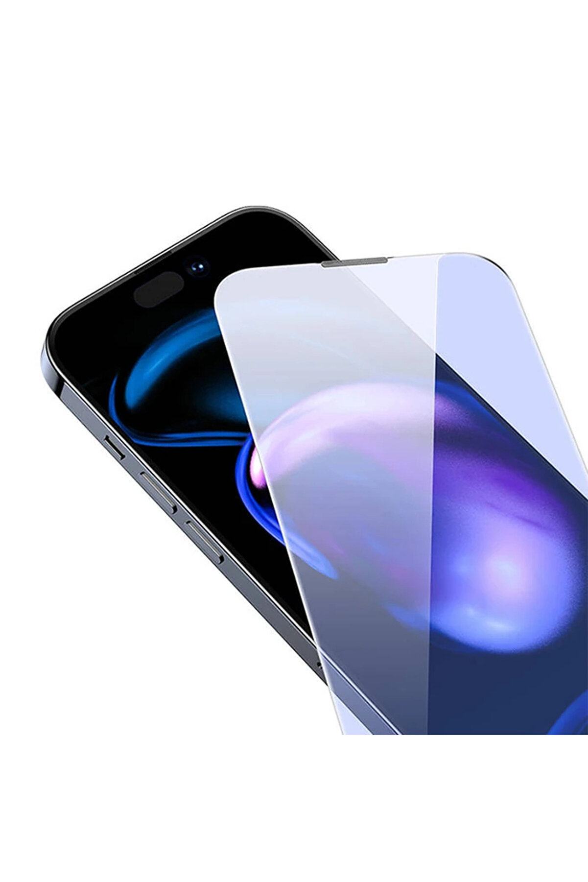 Crystal İphone 15 Pro Max Uyumlu Full Koruma Anti̇ Mavi̇ Işık Tempered Cam Ekran Koruyucu 2