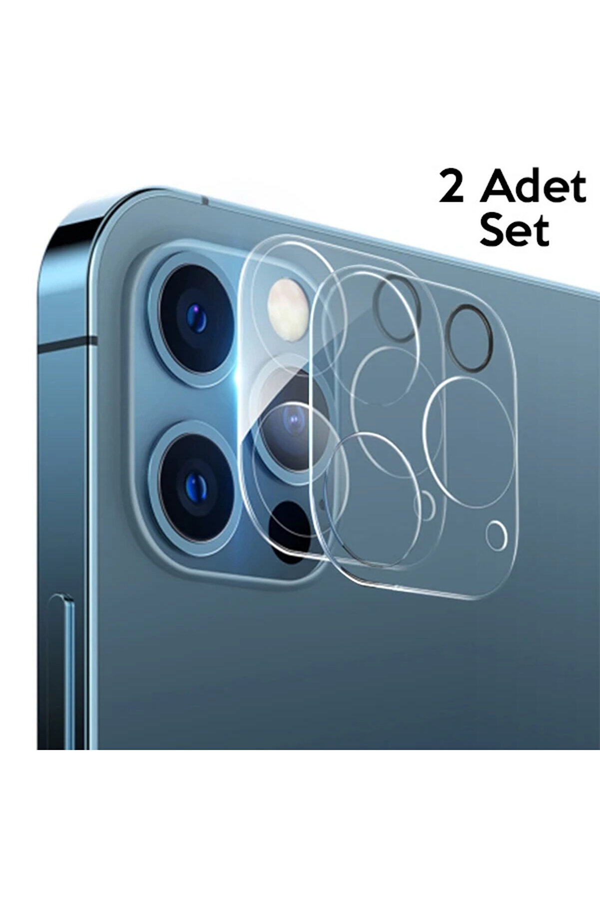 CepteToptan GOR İPhone 12 Pro 6.1 Best Full Tempered Cam Kamera Koruyucu 2Adet Set-(1903) - DROPX4431-5363