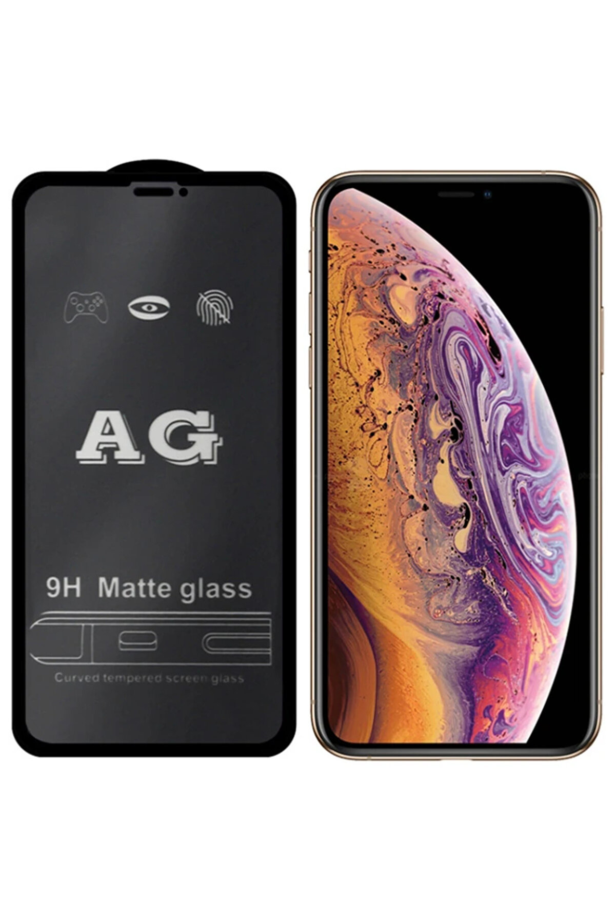 CepteToptan ALLY İPhone XS Max - 11 Pro Max 6.5inç Full Glue Matte Tempered Cam Ekran Koru - DROPX7289-8345
