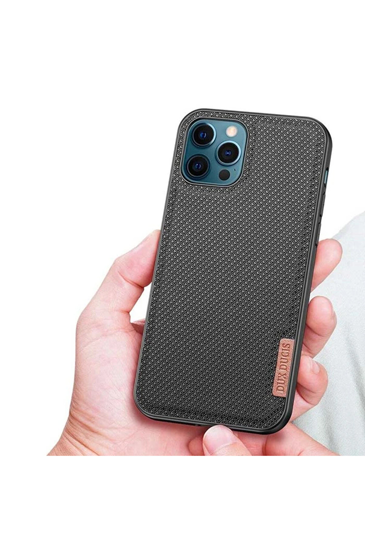 Dux Duci̇s Fi̇no Seri̇si̇ İphone 12 Pro Max Kılıf Premi̇um Dokuma Si̇li̇kon Kılıf-( - Dropx5043-6828