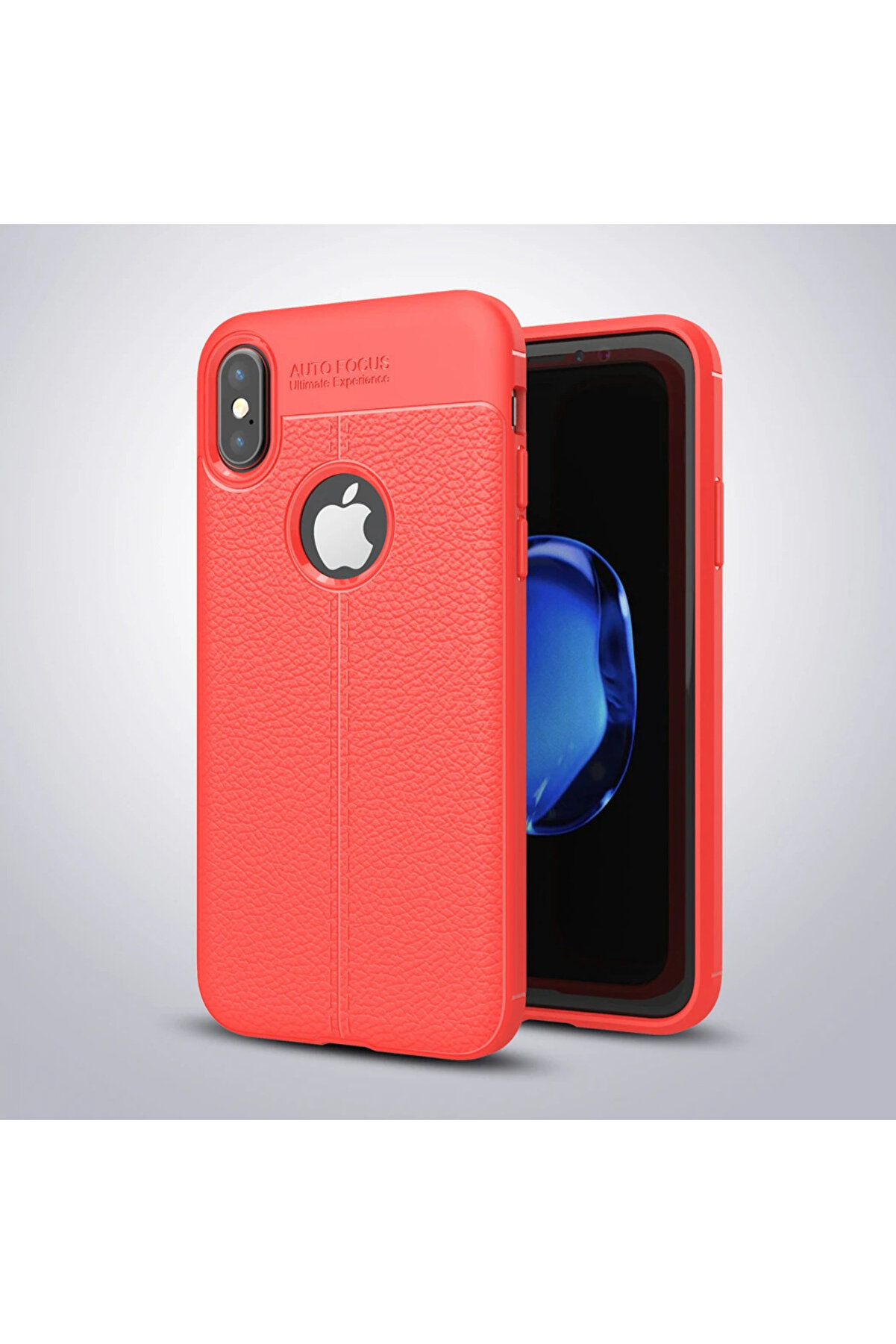 gizmurstore İphone X Xs Litchi Tam Koruma Soft Silikon Kılıf-(5775) - GMS9753-1824