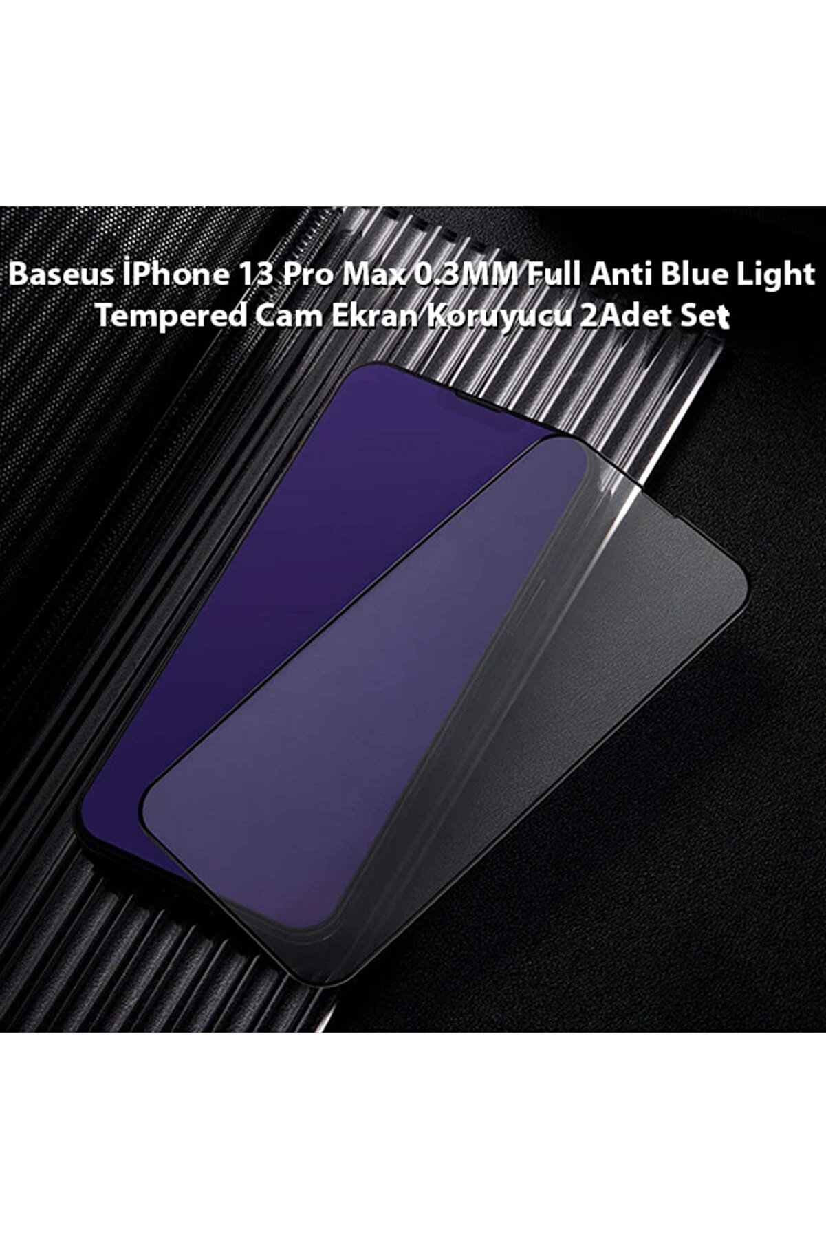İphone 13 Pro Max 0.3Mm Full Çerçeve Cam Ekran Koruyucu 2 Adet Set-(5775) - Gms1493-6127