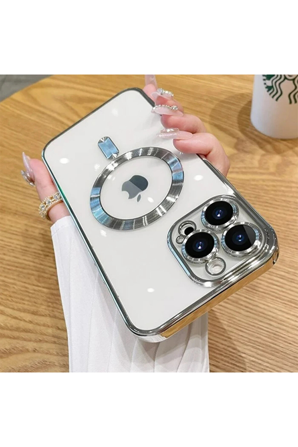 Ally İphone 12 Pro Max 6.7İnç Uyumlu Renkli̇ Kenar Lazer Çerçeveli̇ Magsafe Uyumlu Si̇li̇kon -