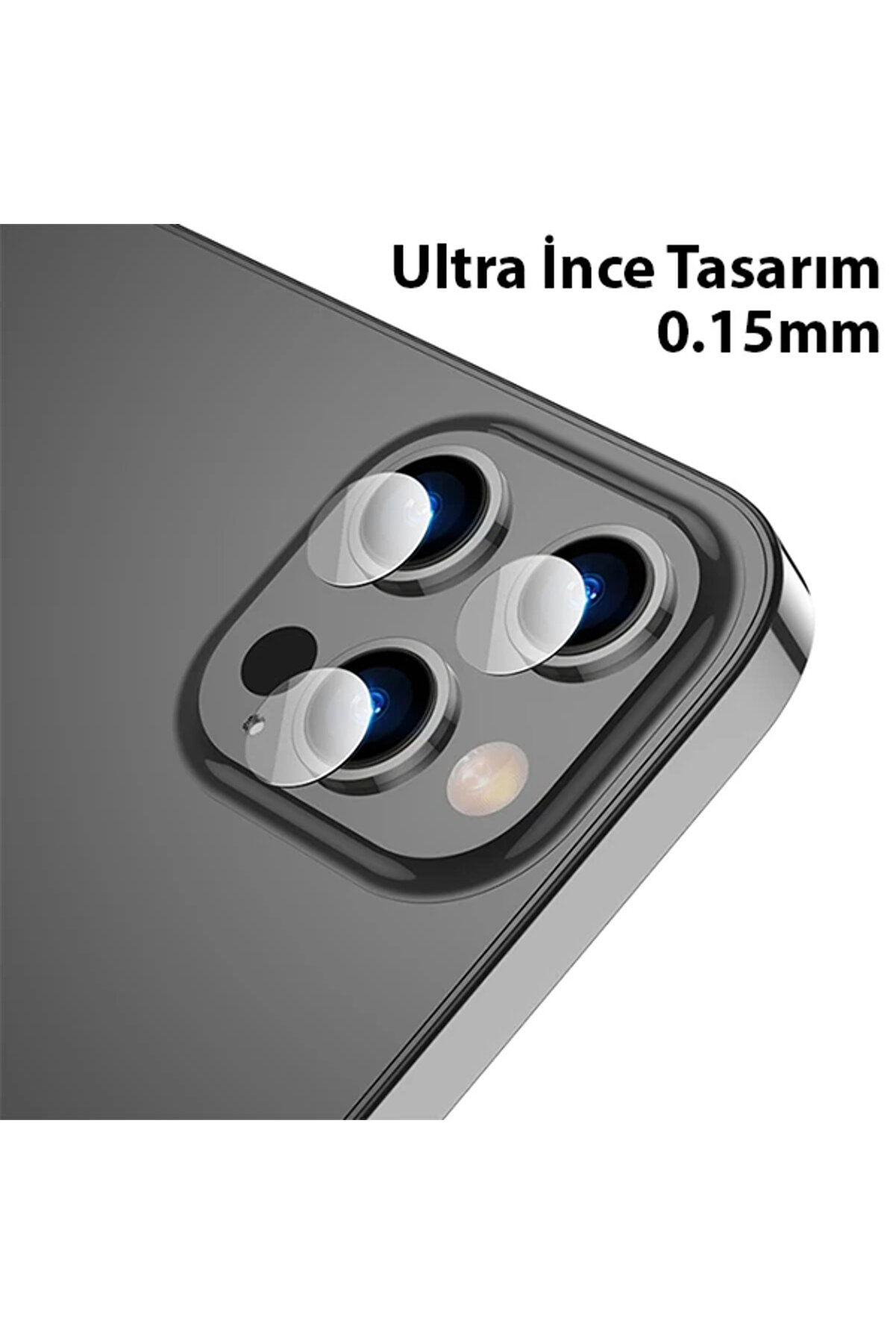 Ally İphone 13 Pro-13 Pro Max Tempered Glass Cam Kamera Koruyucu-(5775) - Gms5186-9239