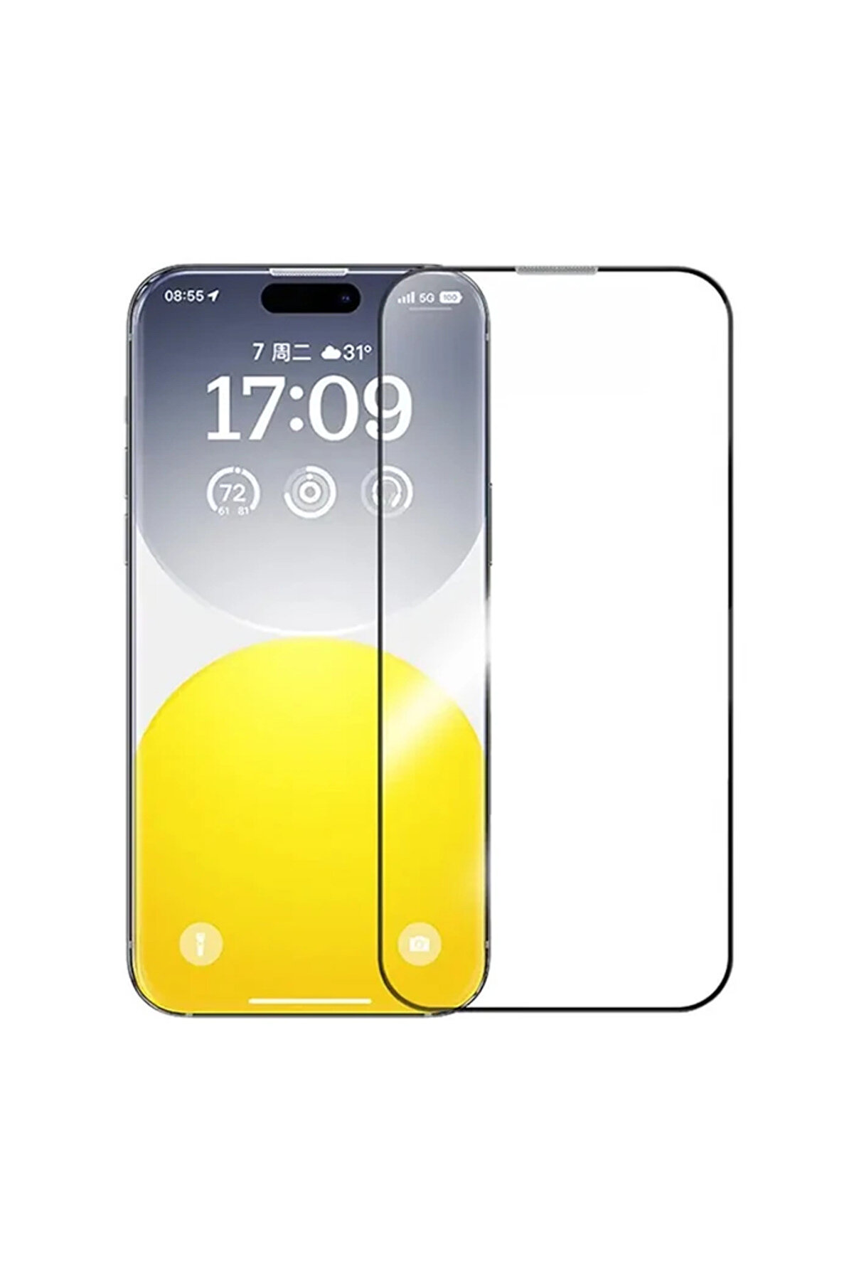gizmurstore Schott iPhone 15 Pro Max HD Tempered Full Koruma Cam Ekran Koruyucu-(5775) - GMS4324-3461