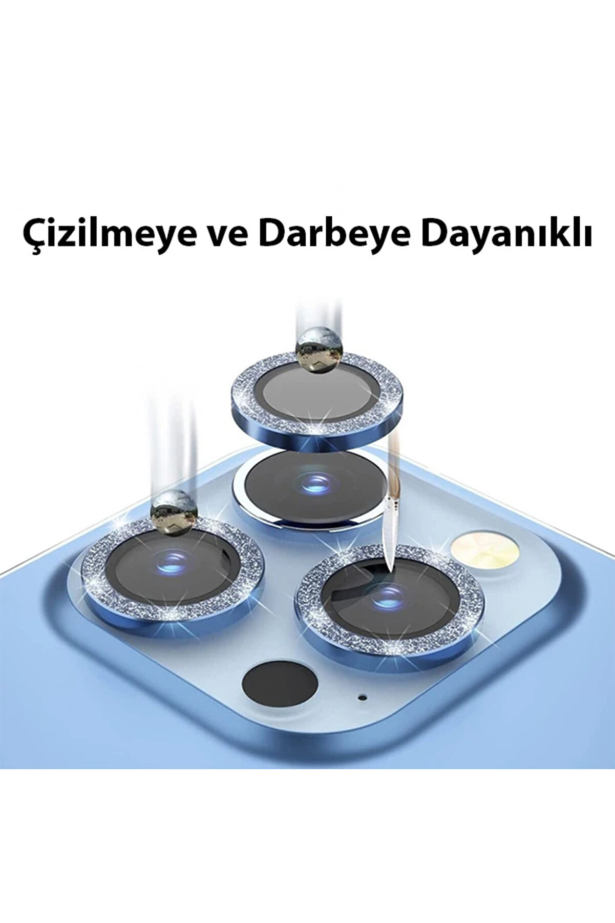 Ally İphone 14 Pro-14 Pro Max Di̇amond Taş İşlemeli̇ Alümi̇nyum Alaşımlı Kamera - Gms4843-9883