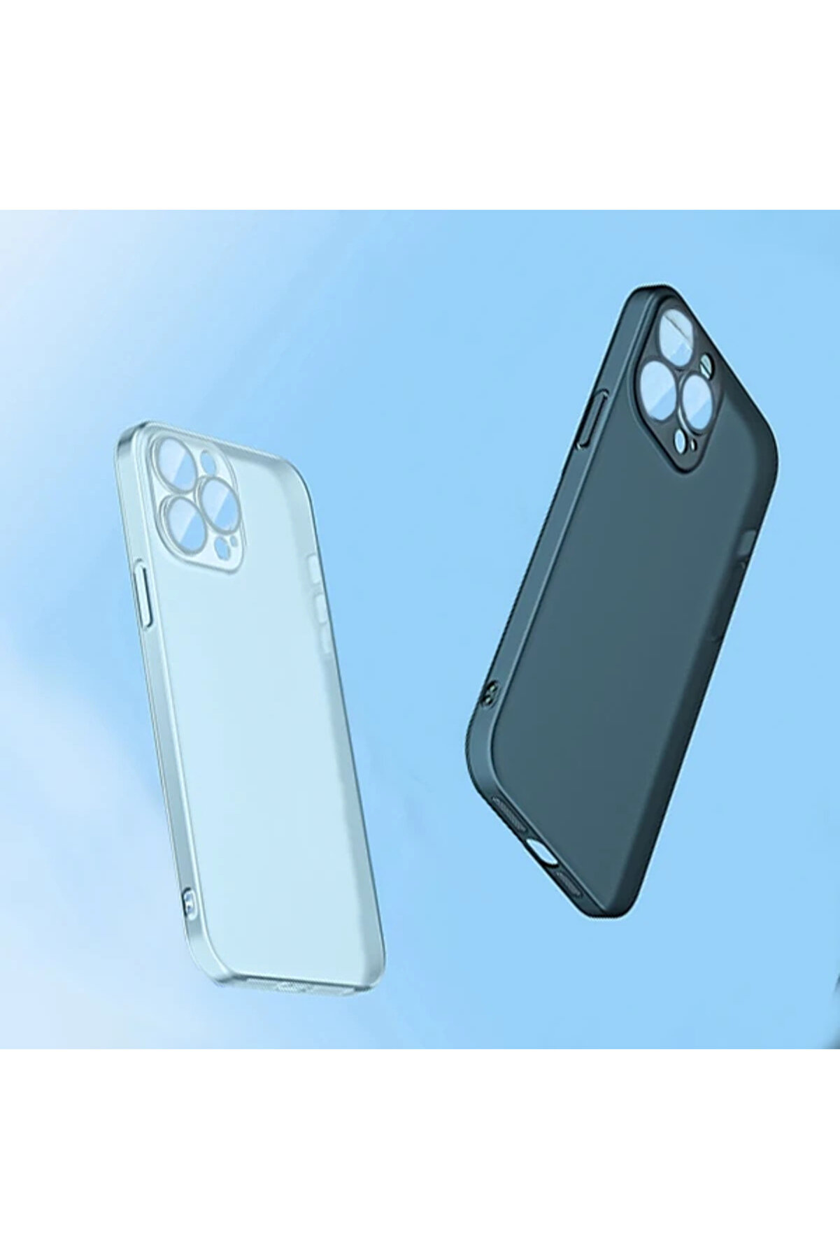 Ally İphone 14 6.1İnch Frosted Glass Şeffaf Kamera Korumalı Kılıf-(5775) - Gms4165-2628