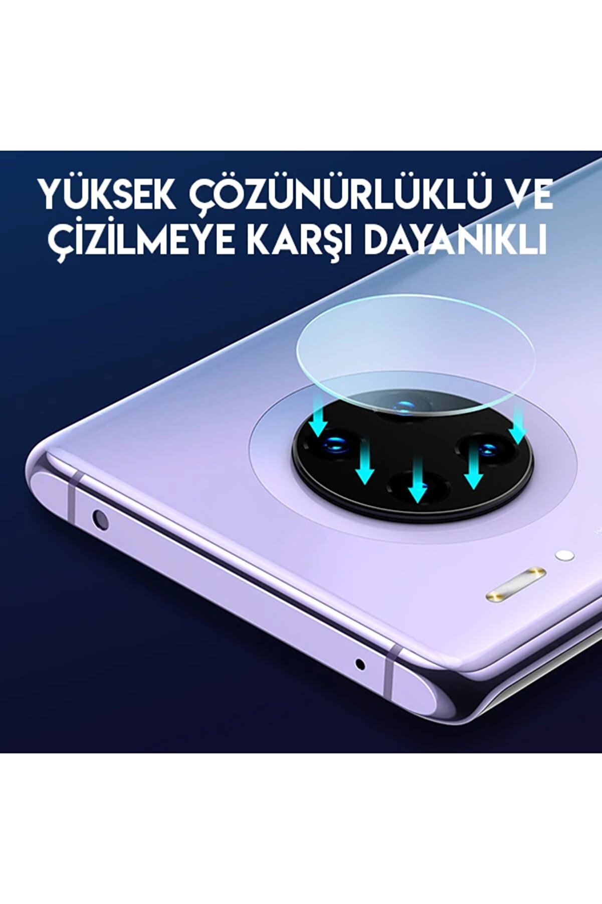 Huawei̇ Mate30/Mate30 Pro Kamera Koruyucu Kırılmaz Cam 2Adet Set-(1903) - Dropx2533-3502