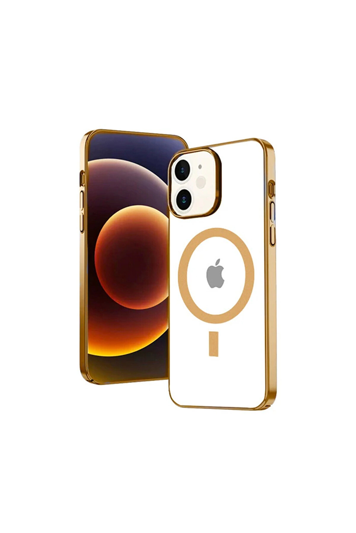 gizmurstore Ally iPhone 12 - 12 Pro 6.1inç Magsafe Uyumlu Renkli Kenar Silikon Kılıf-(5775) - GMS2317-1275