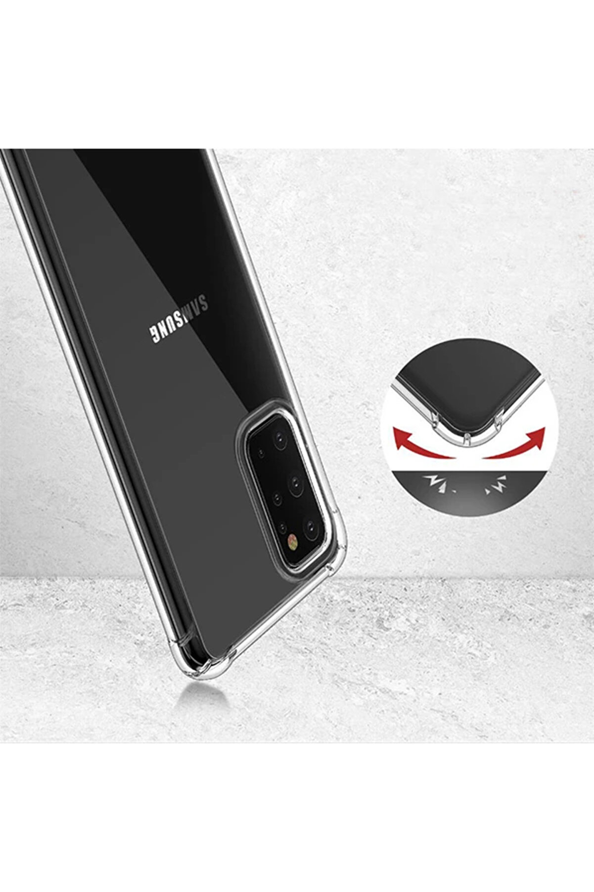 Ally Samsung Galaxy S20+ Plus Anti̇-Drop Darbe Emi̇ci̇ Si̇li̇kon Kılıf-(5775) - Gms5606-8993