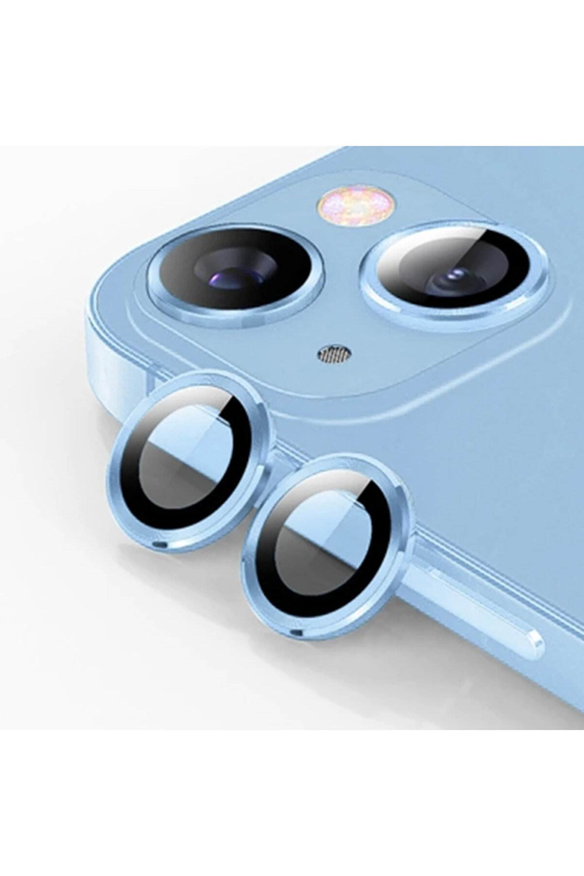 gizmurstore ALLY iPhone 14-14 Plus 3D Metal Çerçeveli Kamera Lens Koruyucu-(5775) - GMS3322-2454
