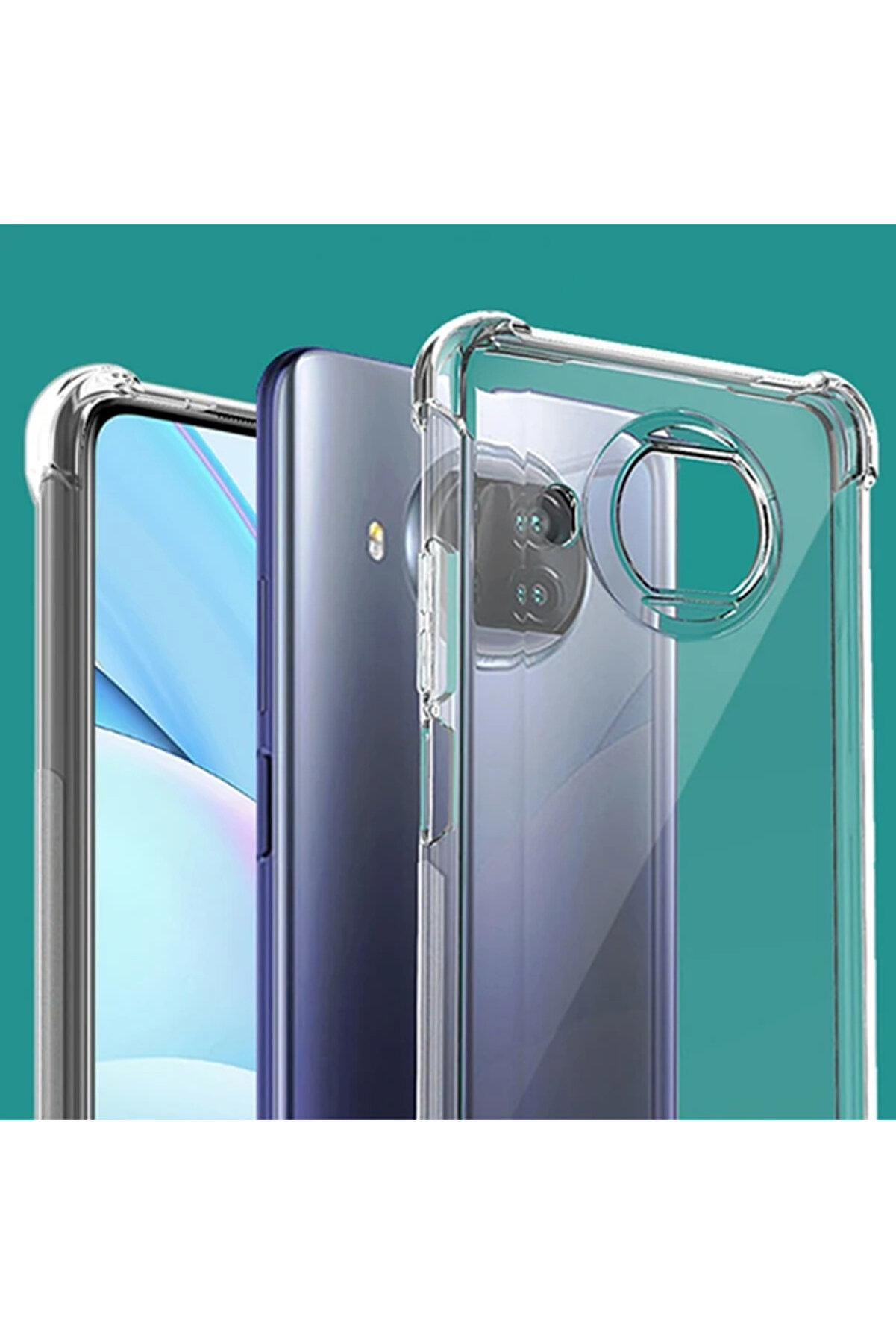 Xi̇aomi̇ Mi̇ 10T Li̇te 5G Anti̇-Drop Shockproof Darbe Emi̇ci̇ Si̇li̇kon Kılıf-(5775) - Gms9199-3145