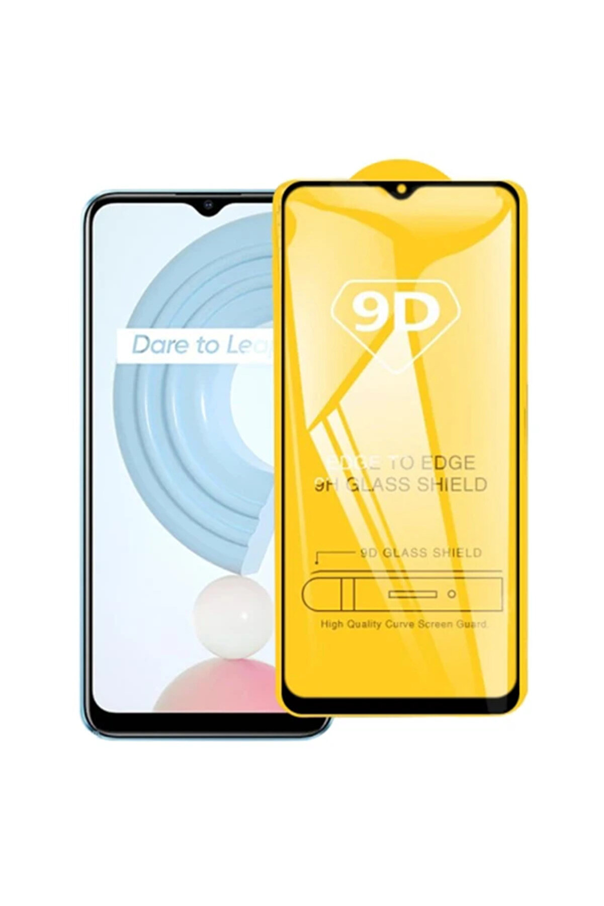 CepteToptan Ally OPPO Realme C21 Full Glue-Tempered Cam Ekran Koruyucu-(1903) - DROPX1566-8501