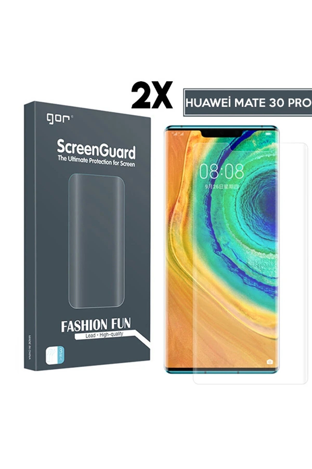 CepteToptan Gor Huawei Mate 30 Pro 3d Kavisli Full Kaplama Darbe Emici Ekran Koruyucu 2 Adet - DROPX1379-8251