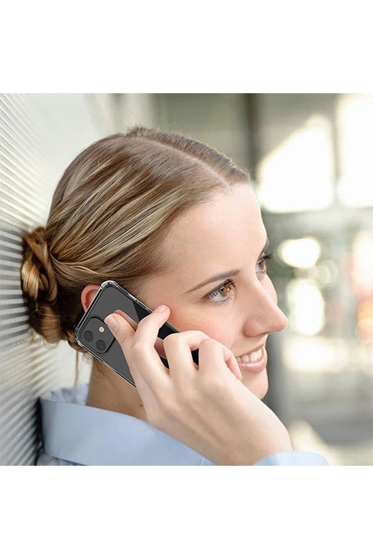 İphone 12 Mi̇ni̇ 5.4 Anti̇-Drop Si̇li̇kon Kılıf Shockproof Şeffaf Kılıf-(5775) - Gms3253-8403