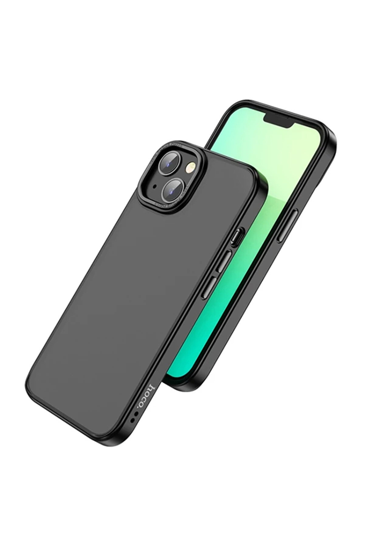 Hoco İphone 14 Plus Golden Shi̇eld Frosted Si̇li̇kon Telefon Kılıfı-(5775) - Gms2961-3209