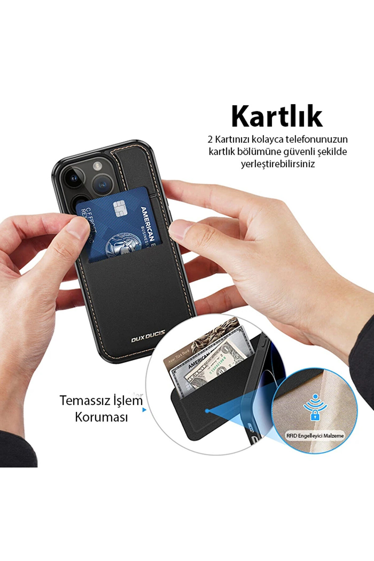 Mrpurple Dux Duci̇s İphone 14 Pro Rafi̇ Seri̇es Magsafe Premi̇um Deri̇ Kılıf-(5775)