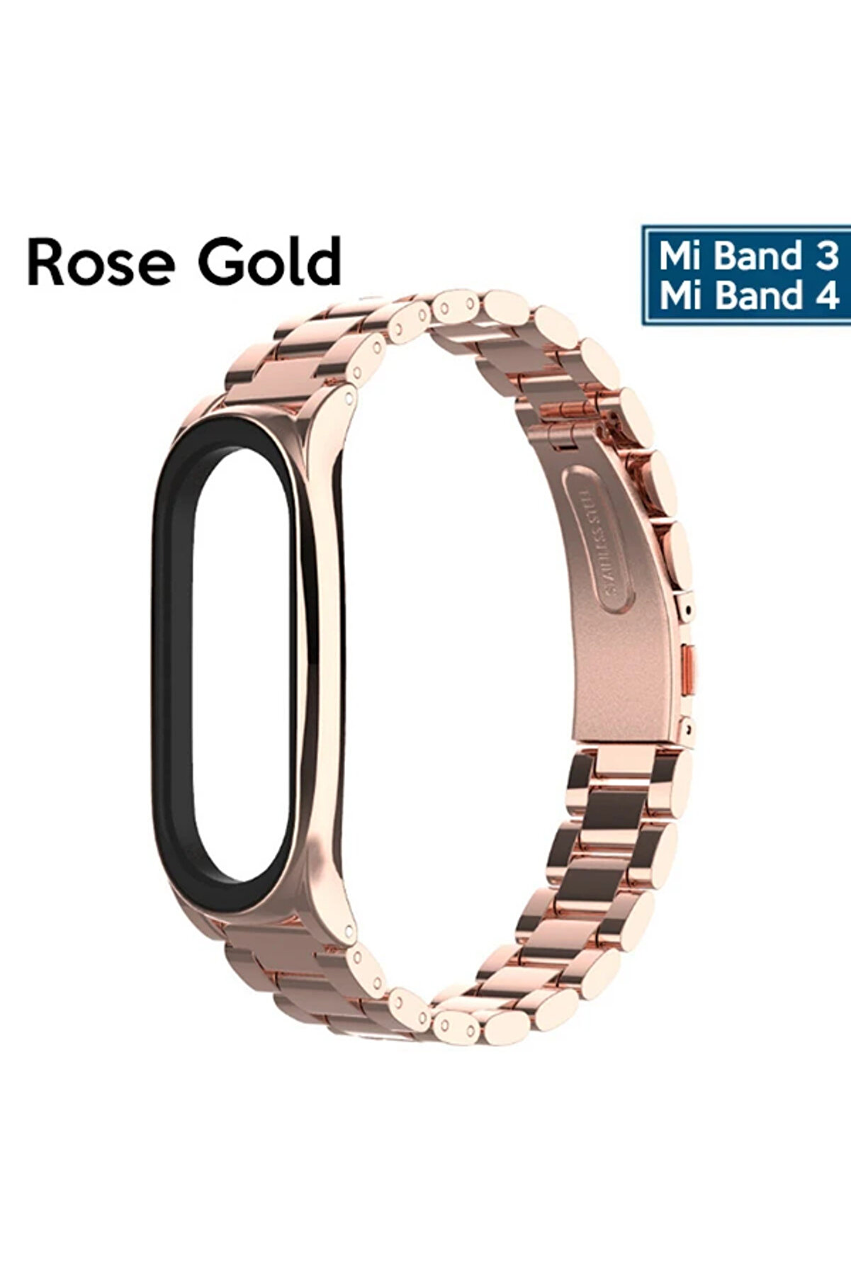 Mi̇jobs Xi̇aomi̇ Mi̇ Band 4 Akıllı Saat 3 Bakla Çeli̇k Kayış Kordon-(1903) - Dropx7162-8360