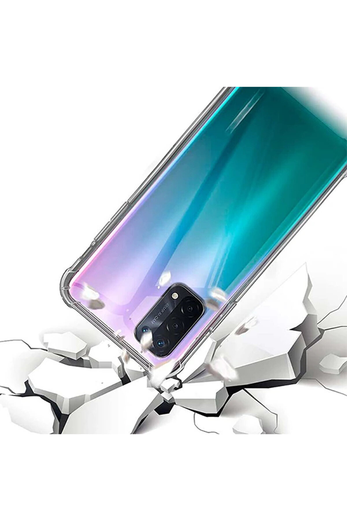 Oppo Reno A54 Kamera Korumalı Shockproof Darbe Emi̇ci̇ Si̇li̇kon Kılıf-(5775) - Gms2271-8472