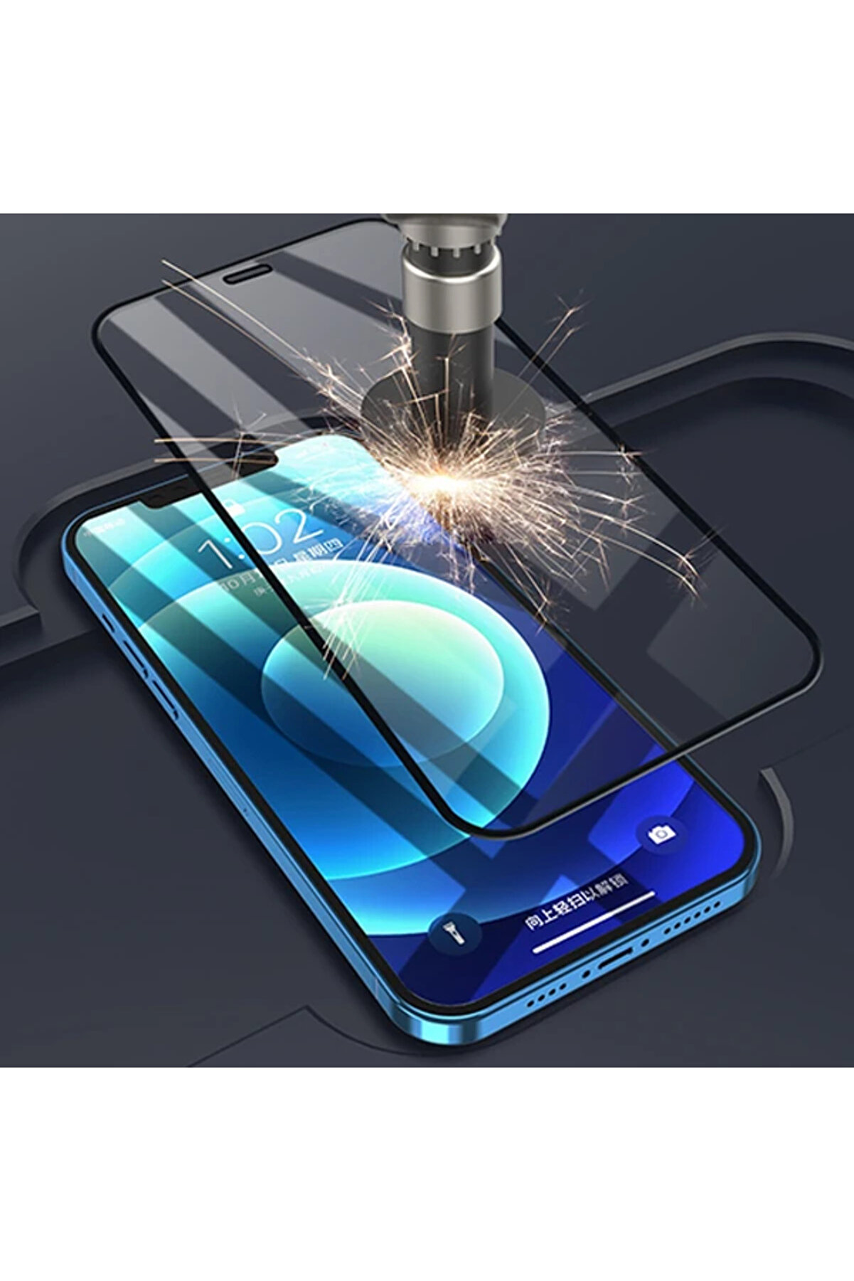 Ally İphone 12 Pro Max 5D Kavi̇sli̇ Full Tempered Cam Ekran Koruyucu-(1903) - Gnyls5512-4434