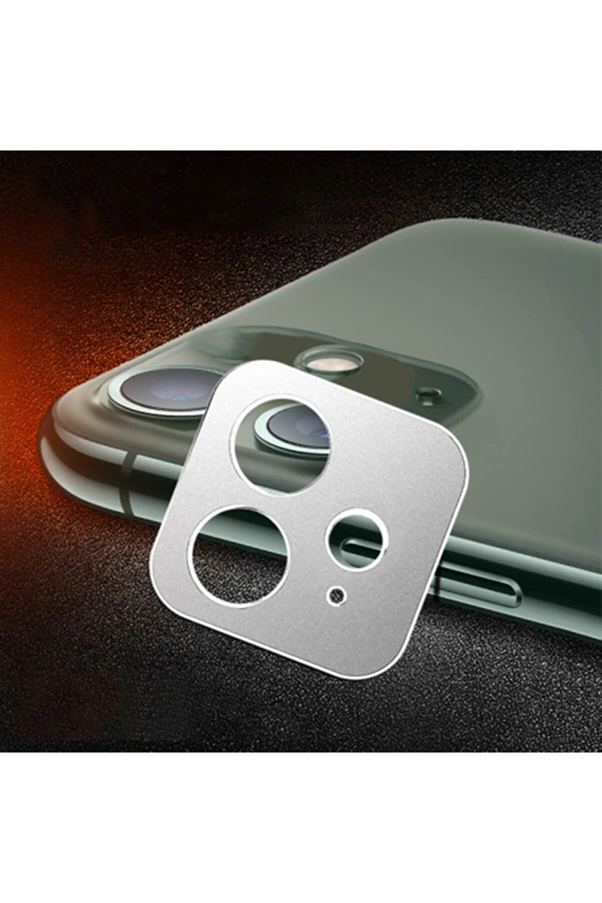 İphone 11 6.1 3D Metal Kamera Koruyucu Metal Lens-(5775) - Gms9438-4543