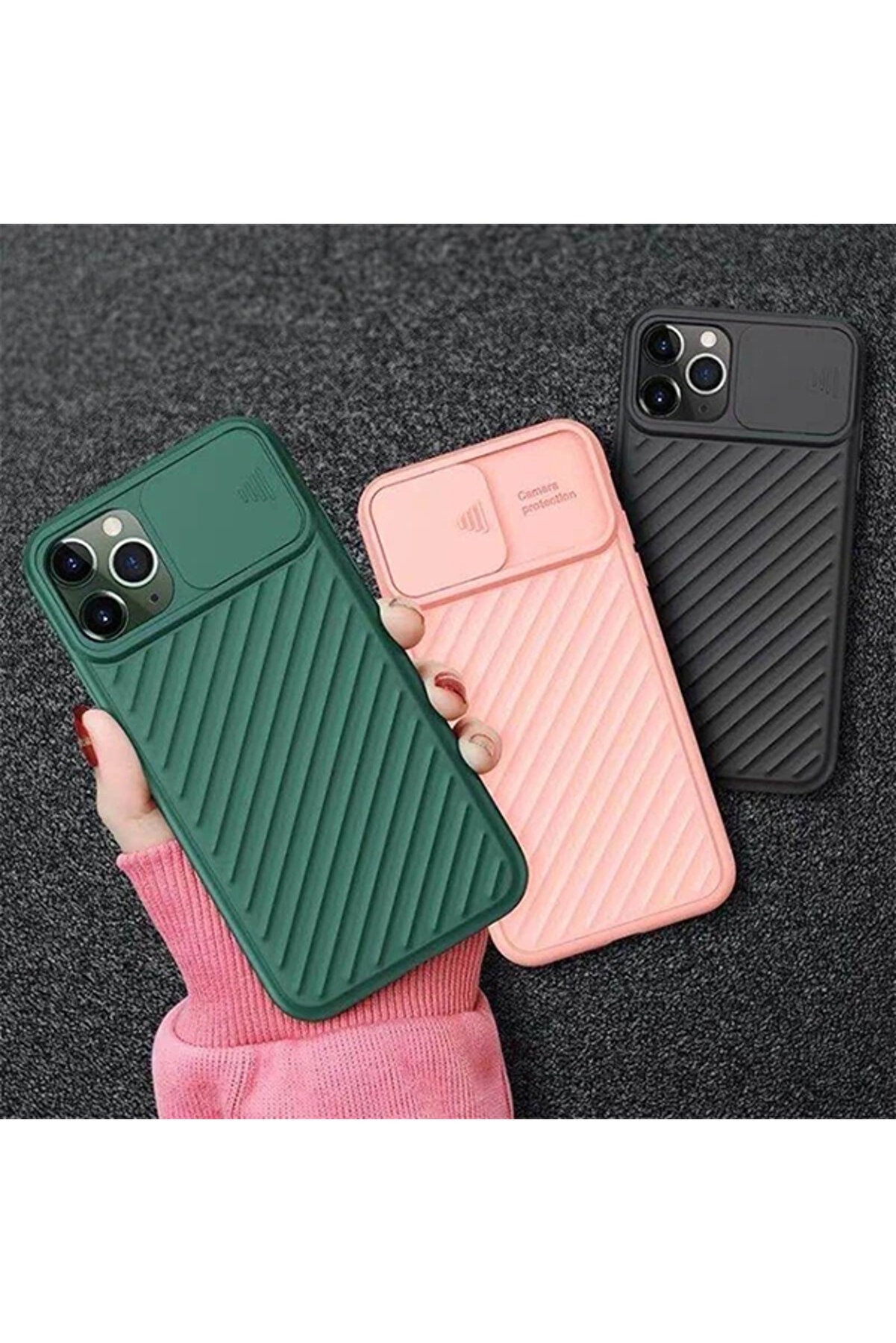 Ally İphone Xxs Kılıf Kamera Kapatan Koruyucu S&uuml;rg&uuml;l&uuml; Kılıf-(5775) - Gms9788-6675