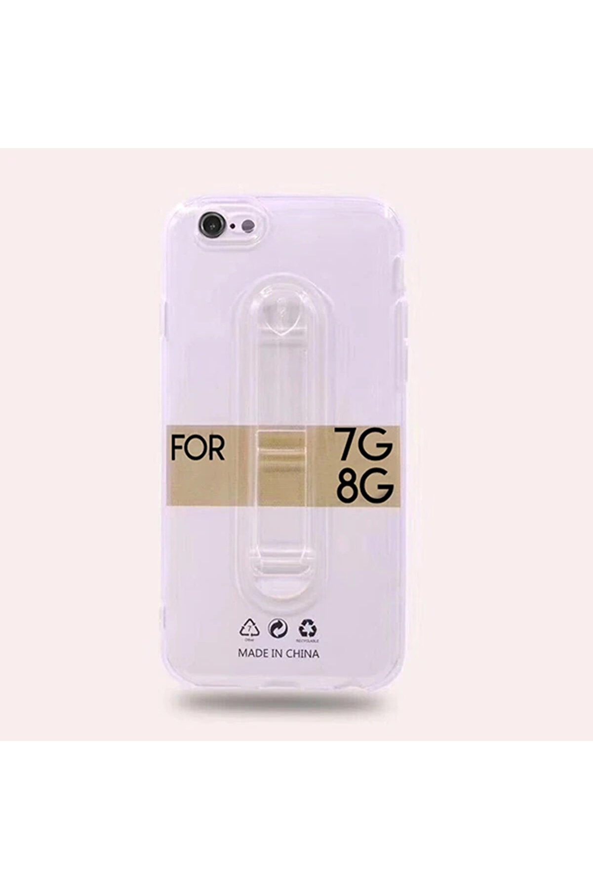 İphone Se3-Se2 İphone 8-7 Kılıf Selfi̇e Yüzüklü Şeffaf Si̇li̇kon Kılıf-(19 - Dropx5798-1396