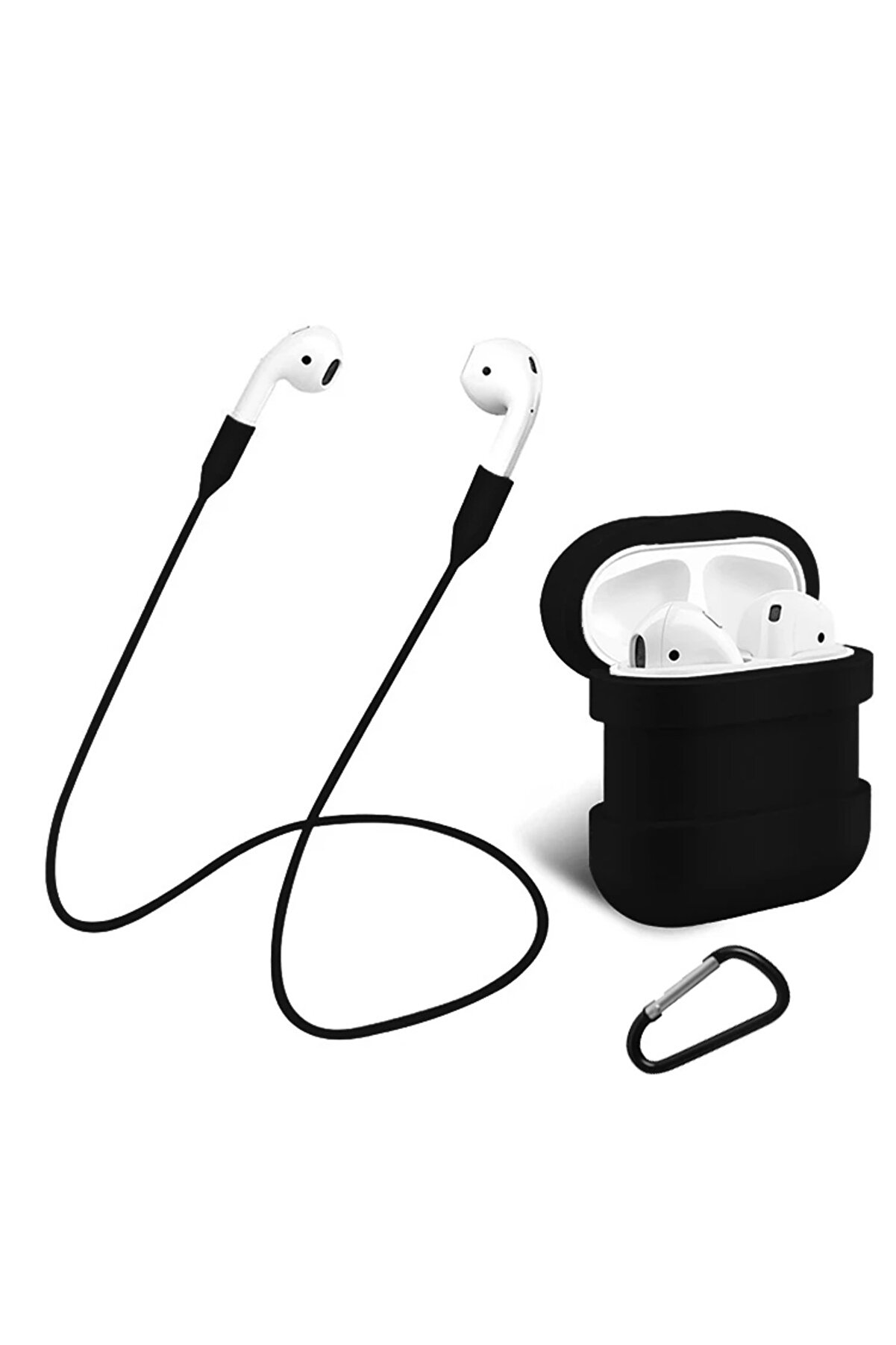 İçi̇n Renkli̇ Strap Kulaklık Askısı Darbe Emi̇ci̇ Si̇li̇kon Kılıf-(5775) - Gms4147-4132