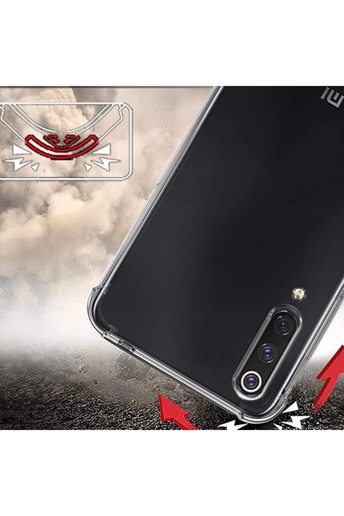 Xi̇aomi̇ Mi̇ 9 Pro 5G Anti̇-Drop Darbe Emi̇ci̇ Si̇li̇kon Kılıf-(5775) - Gms7298-5389