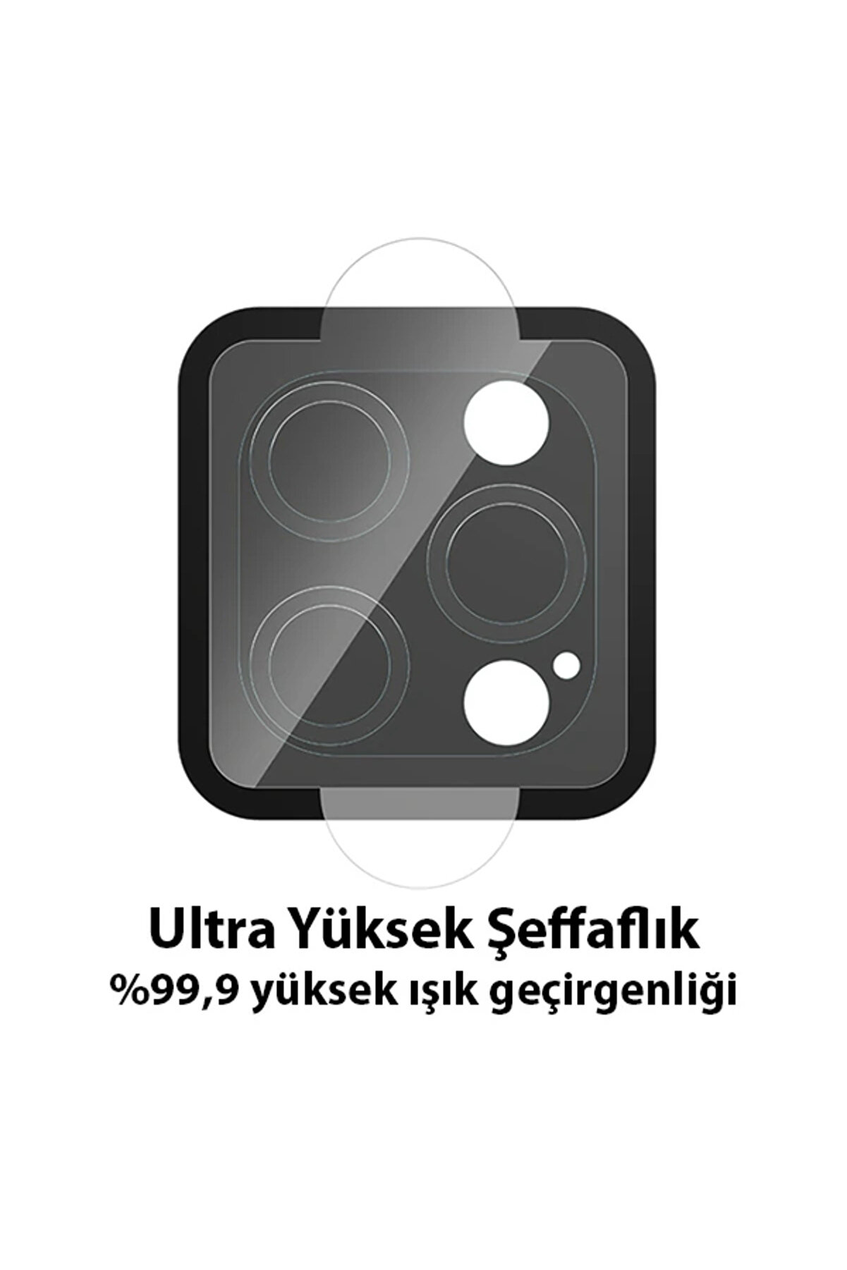 Ally İphone 13 Pro-13 Pro Max Tempered Glass Cam Kamera Koruyucu-(5775) - Gms5186-9239