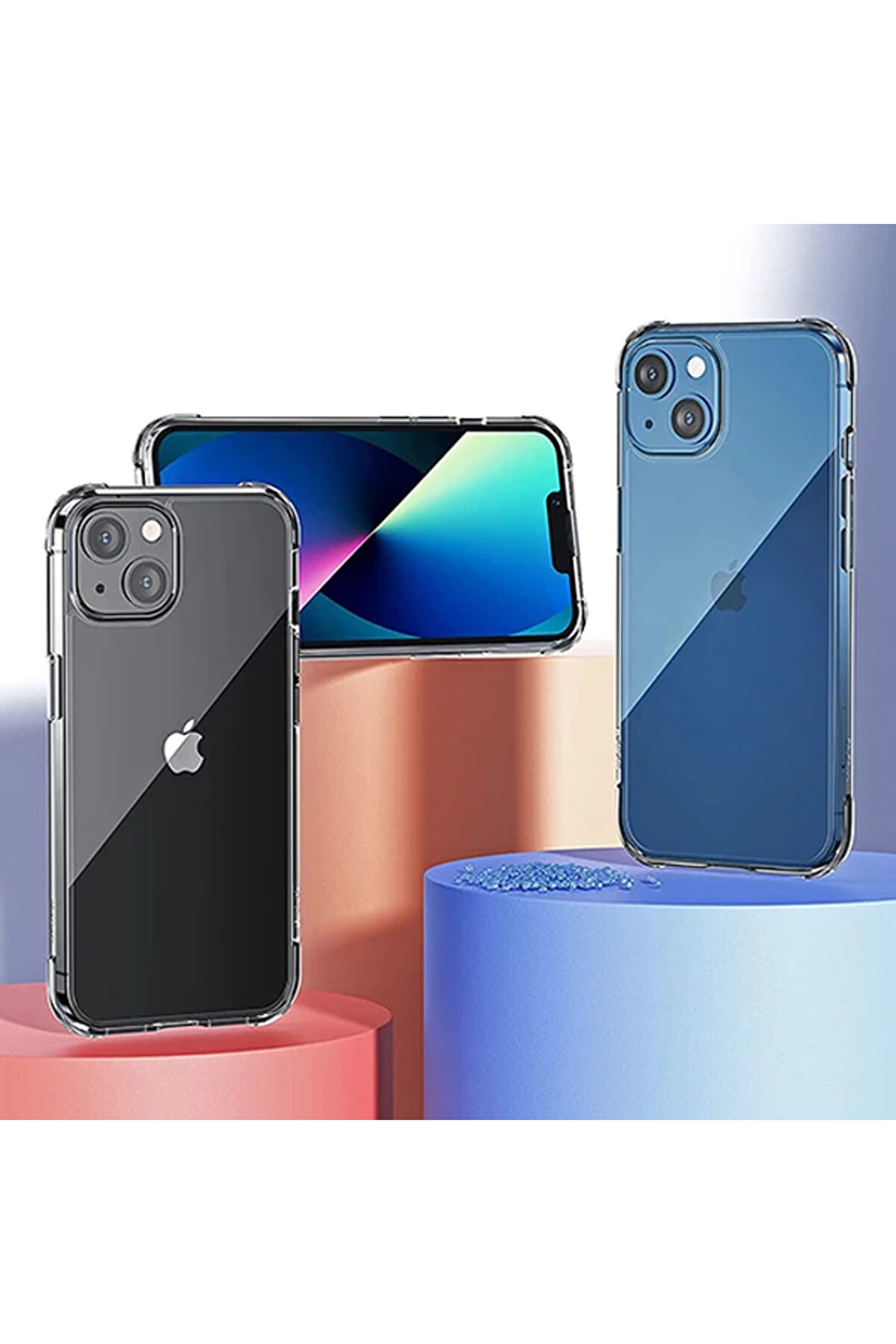 İphone 13 Mi̇ni̇ 5.4İnç Anti̇-Drop Shockproof Darbe Emi̇ci̇ Si̇li̇kon Kılıf-(5775)
