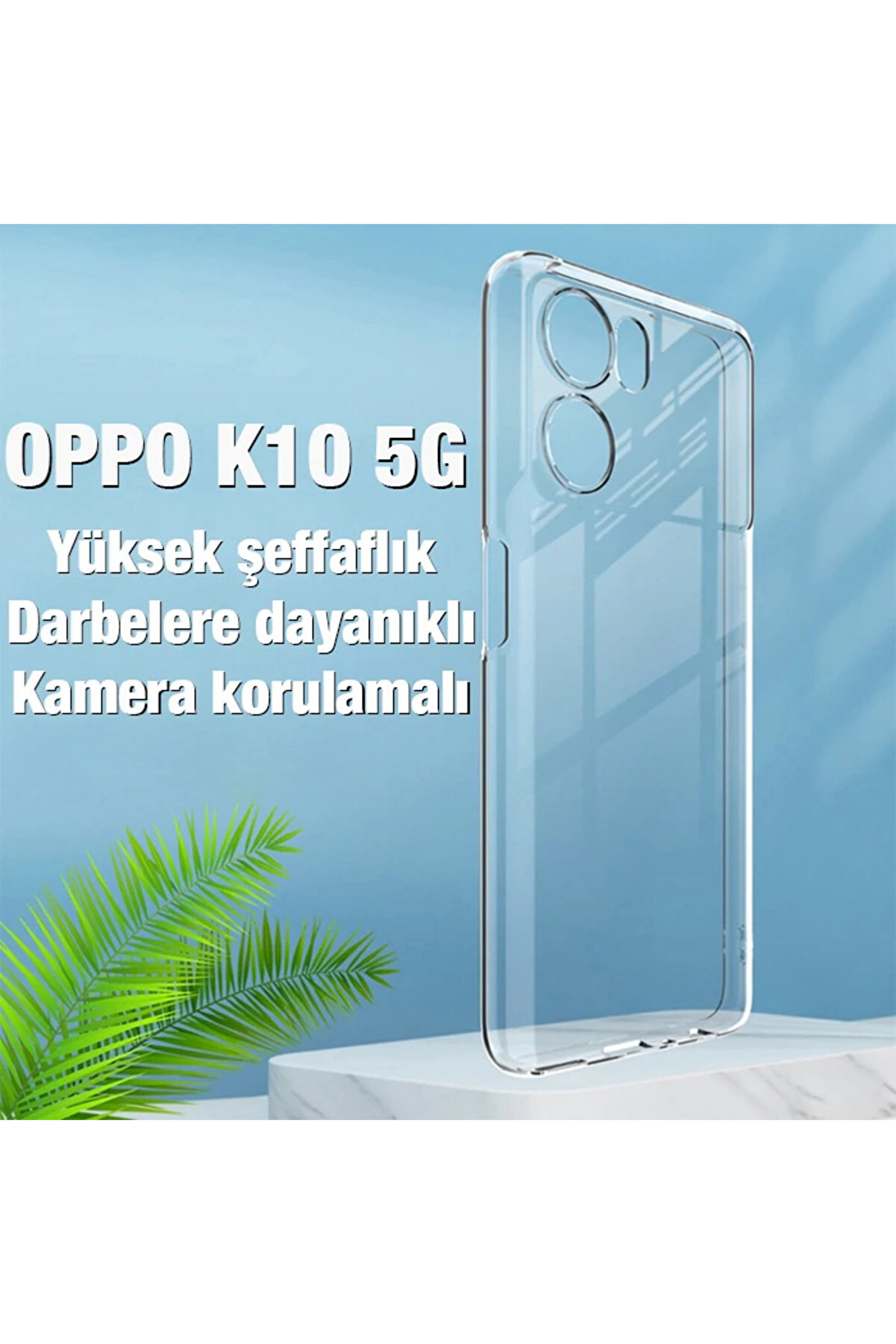 Ally Oppo K10 5G Kılıf Kamera Korumalı Ultra İnce Şeffaf Si̇li̇kon Kılıf-(1 - Dropx2951-7772