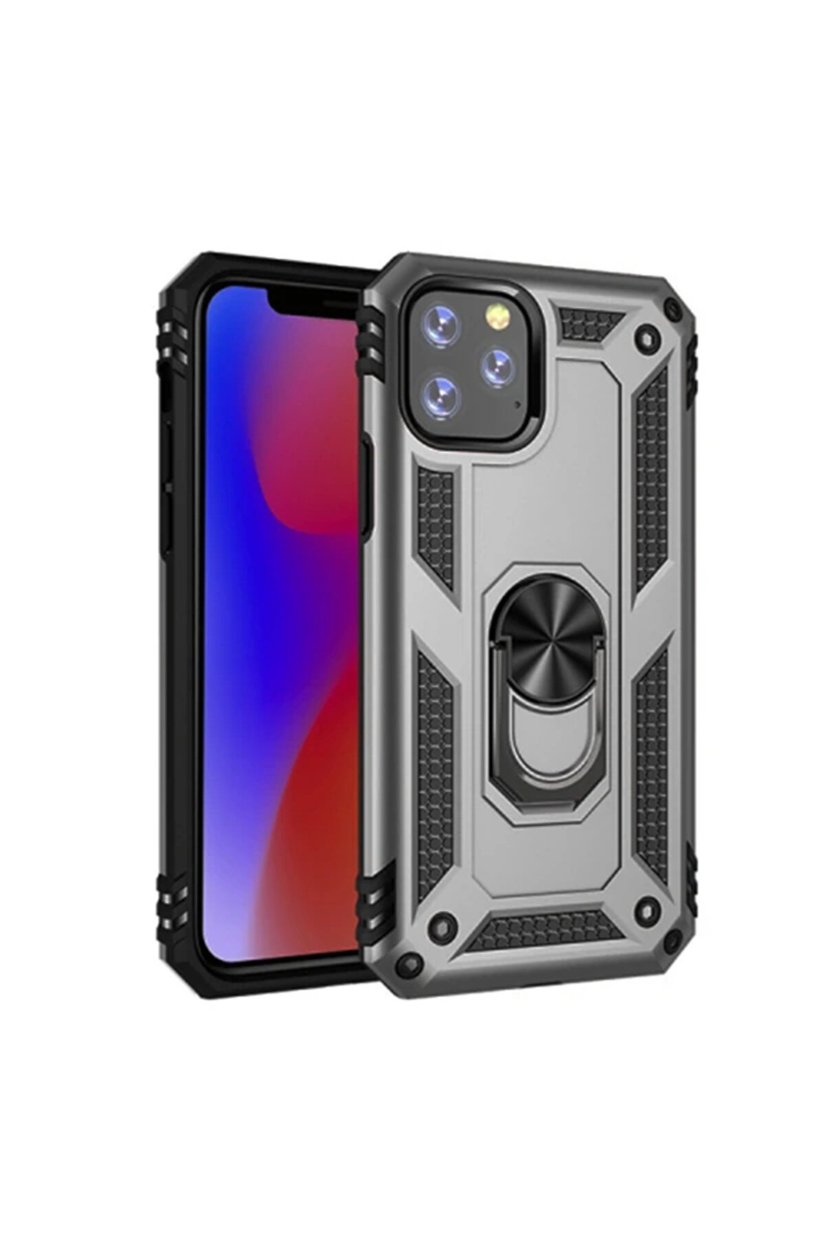 Ally İphone 11 Pro 5.8 İnch Yüzüklü Kılıf Armor Shockproof Ri̇ng Kılıf-(19 - Dropx8363-9025