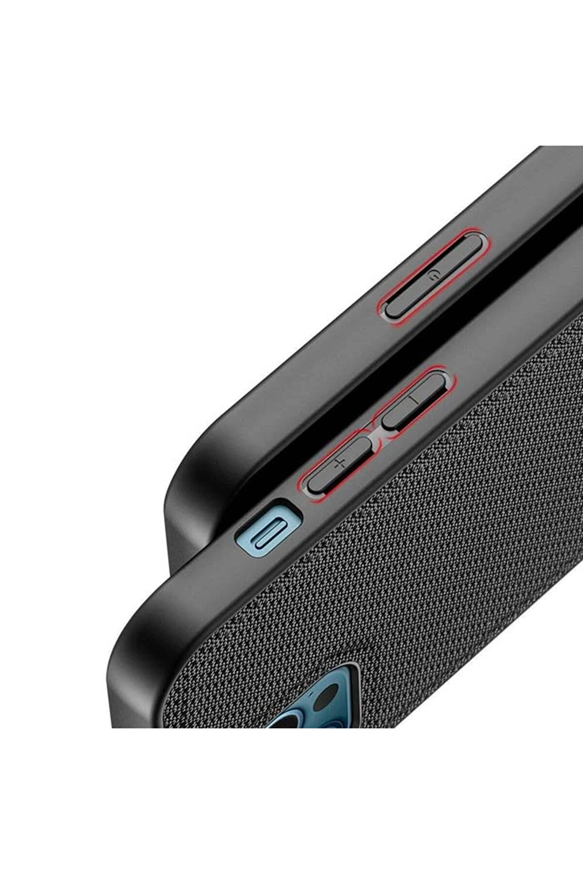 Dux Duci̇s Fi̇no Seri̇si̇ İphone 12 Pro Max Kılıf Premi̇um Dokuma Si̇li̇kon Kılıf-( - Dropx5043-6828
