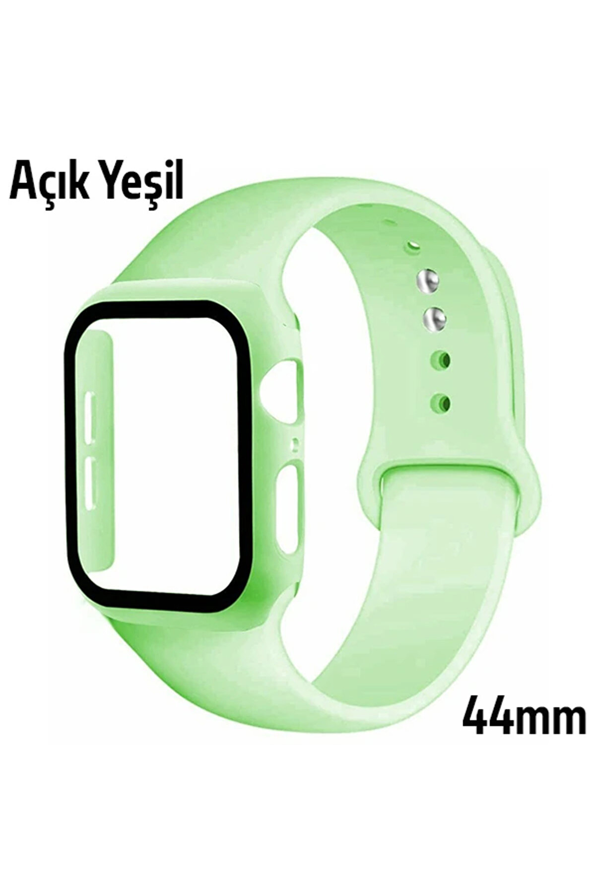 Ally Apple Watch 4-5-6 44Mm Si̇li̇kon Kordon Kayış Ve Ekran Koruyucu Kılıf-(19 - Dropx9540-1164