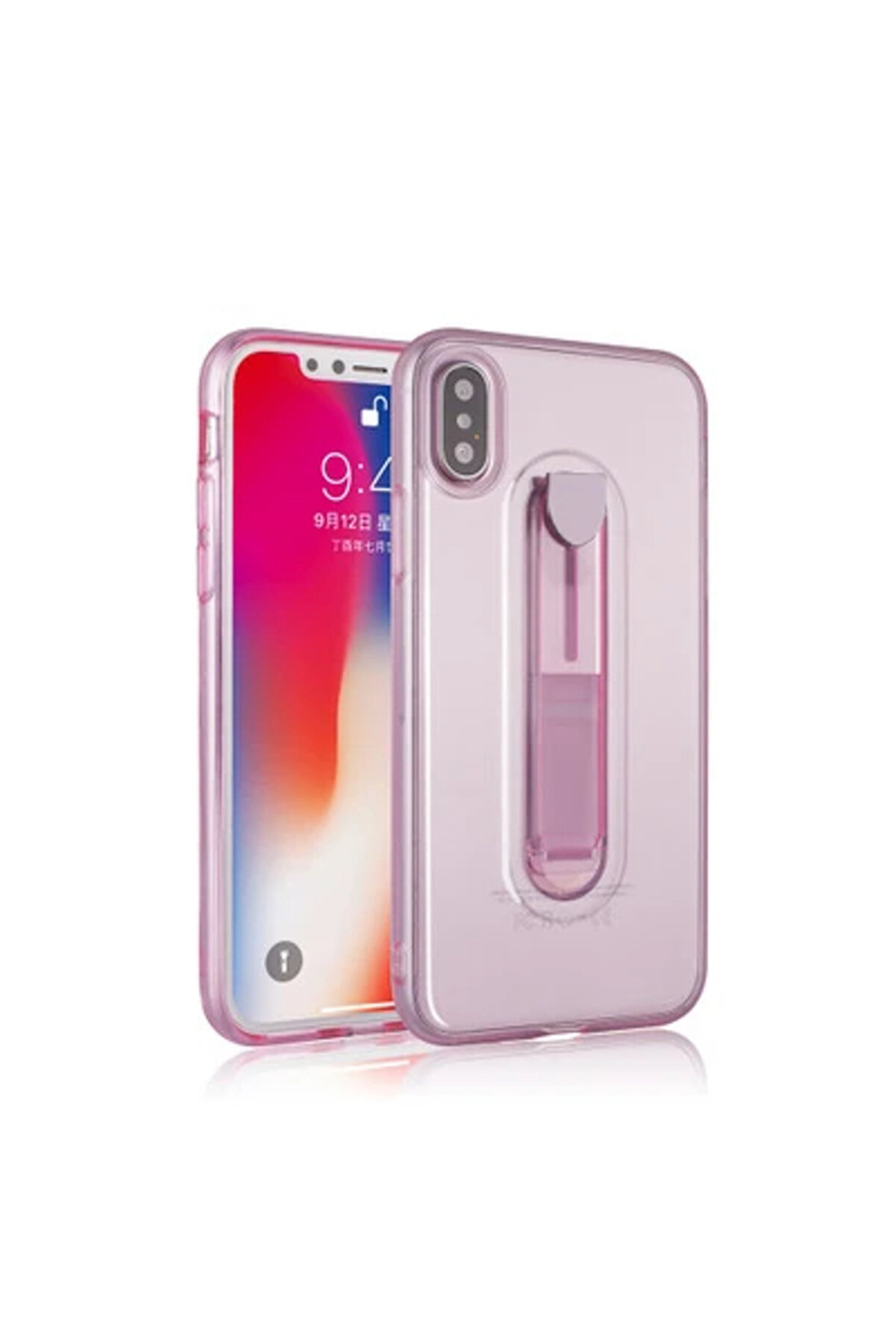 gizmurstore İphone X Xs Selfie Yüzüklü Şeffaf Silikon Kılıf-(5775) - GMS2035-4651