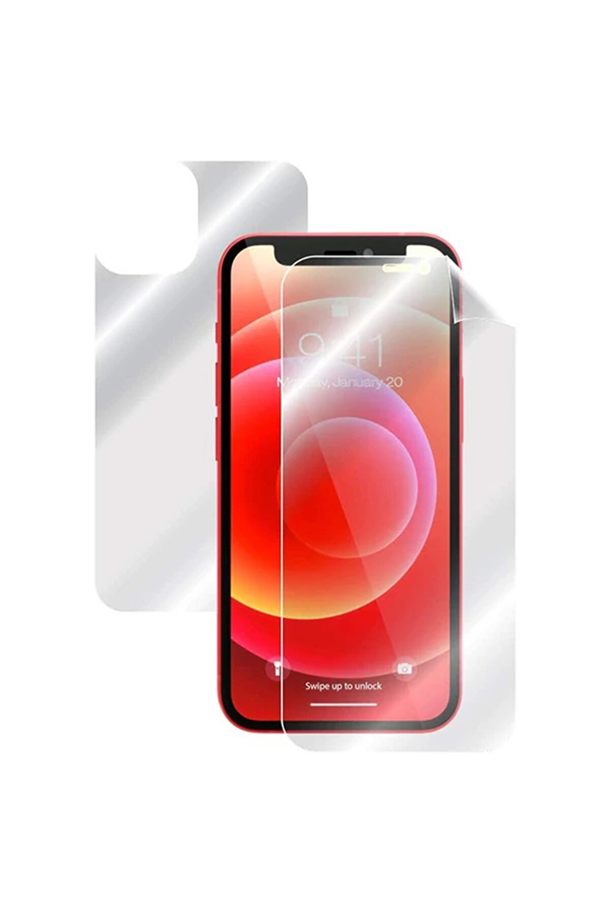 İphone 12 6.1 Fi̇lm Ön Arka Full Koruyucu Membran Nano Hi̇drojel Koruyucu Set-(5775) - Gms7286-4519