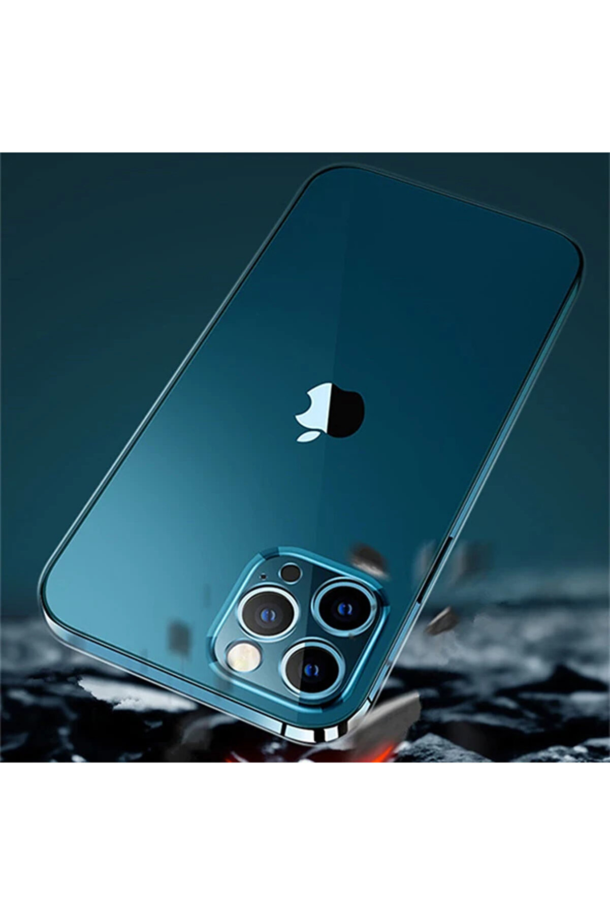 Gor İphone 12 Pro 6.1 İnch Kılıf Kamera Korumalı Şeffaf Si̇li̇kon Kılıf-(19 - Dropx8698-1749