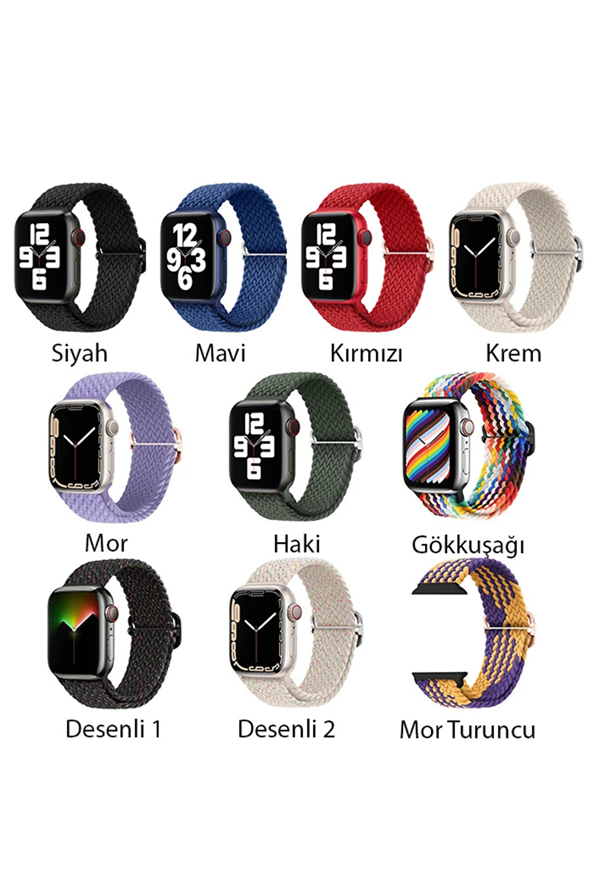 Ally Apple Watch 7-8 41Mm 6-5-4 40Mm Japon Tokalı Elasti̇k Kayış Kordon 3-2-1 - Dropx7645-9269