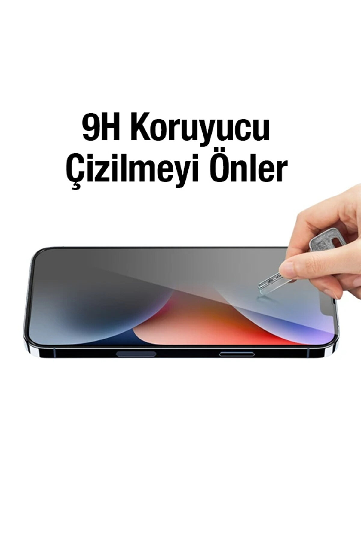 Ally İphone 14 Plus 6.7 3D Full Pri̇vacy Gi̇zli̇li̇k Cam Ekran Koruyucu Anti̇-Spy-(5775) - Gms4814-6897