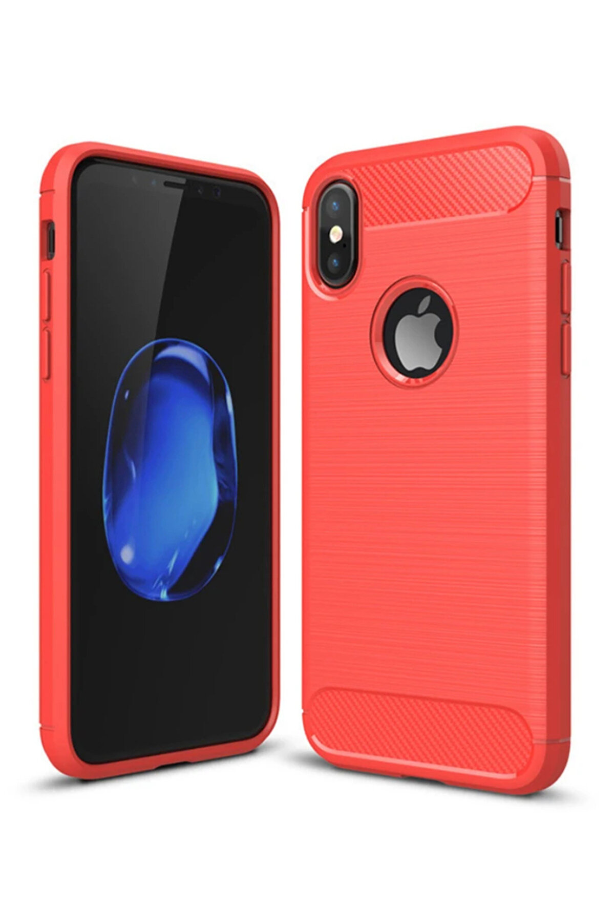 gizmurstore İphone XXS Dark Ultra Koruma Karbon Fiber Silikon Kılıf-(5775) - GMS3587-3997