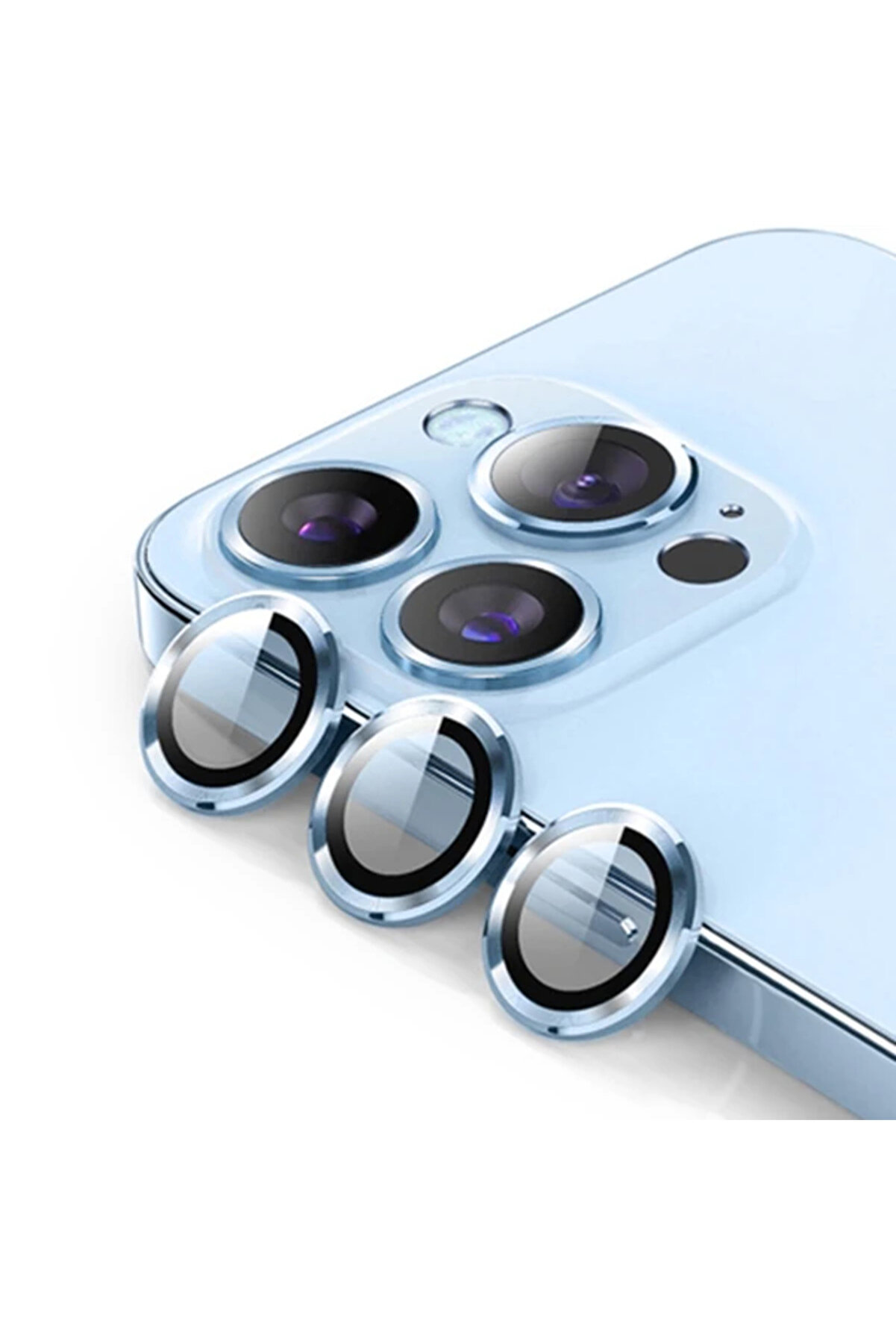 Ally İphone 13 Pro -13 Pro Max 3D Metal Çerçeveli̇ Kamera Lens Koruyucu-(5775) - Hby9920-7713