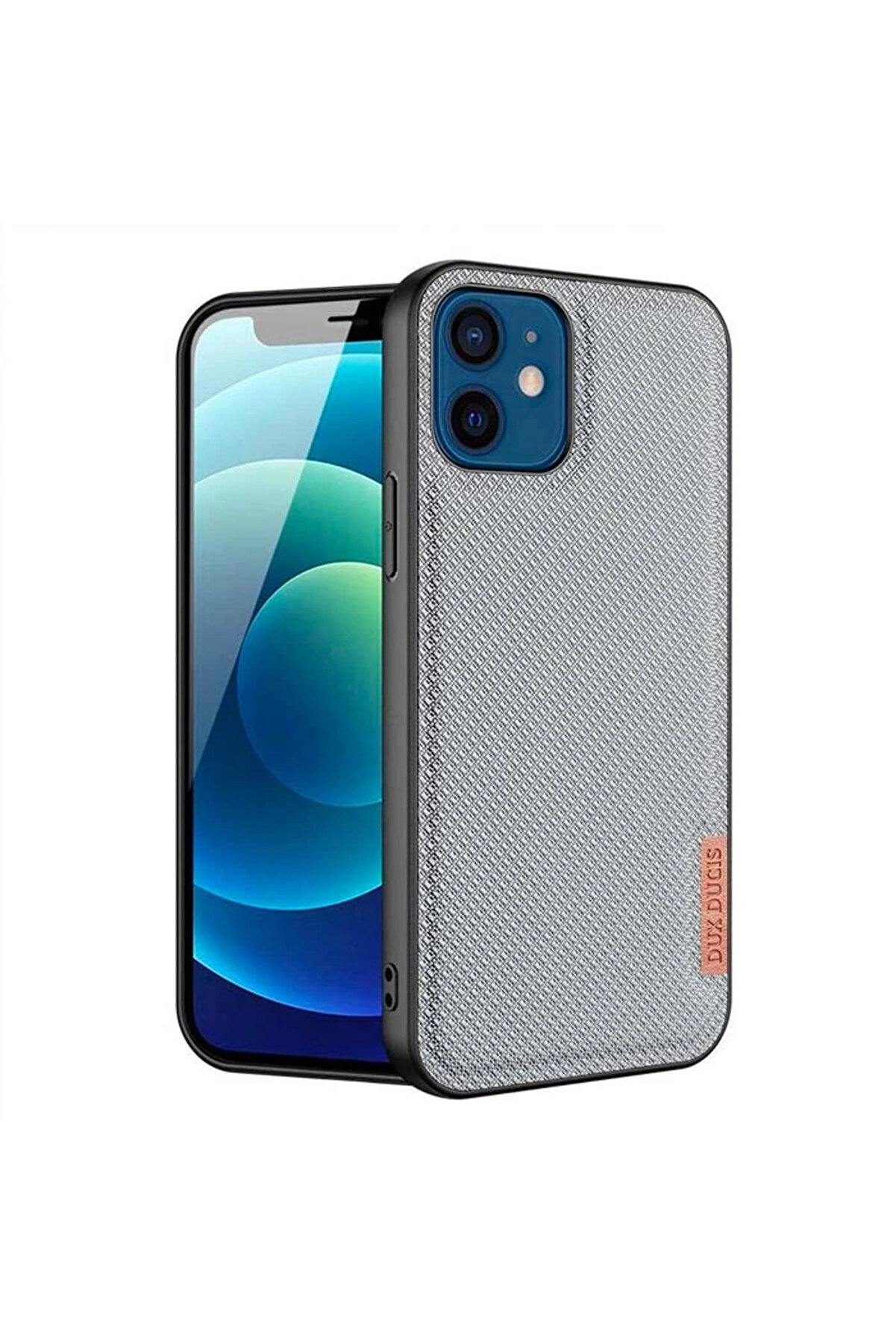 Dux Duci̇s Fi̇no Seri̇si̇ İphone 12 -12 Pro 6.1İn&ccedil; Kılıf Premi̇um Dokuma Si̇li̇kon K - Dropx4261-9185