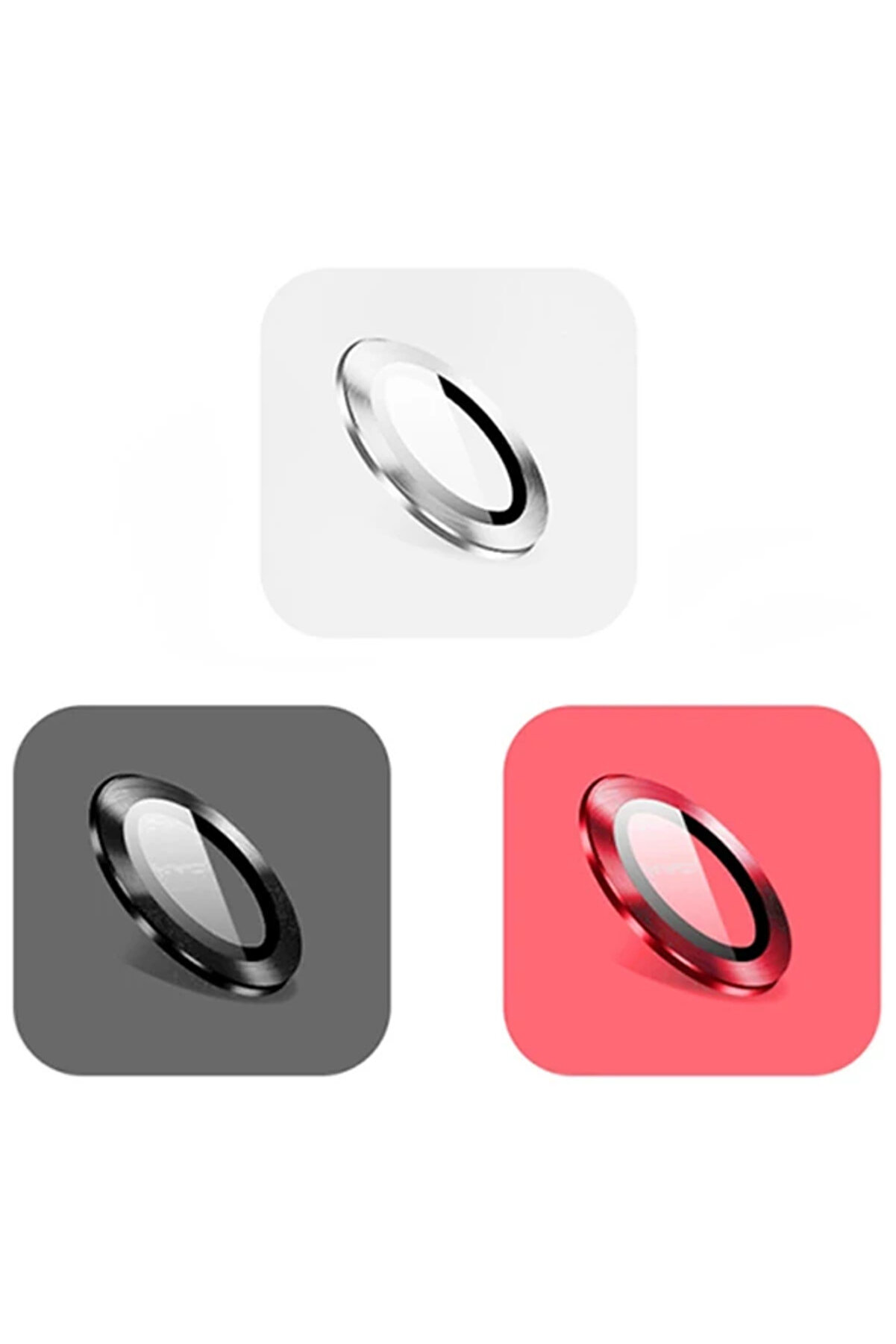 Ally İphone 11 6.1 3D Metal Çerçeveli̇ Kamera Lens Koruyucu-(5775) - Gms6831-8659