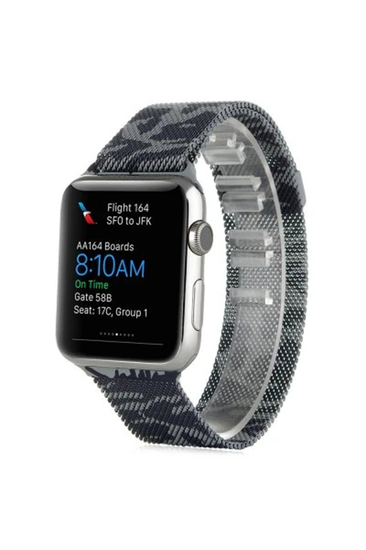 CepteToptan Ally Apple Watch 7-8 45mm 6-5-4 44mm Kayış Kordon Metal Milano Loop Kamuflaj 3 - DROPX2458-1444