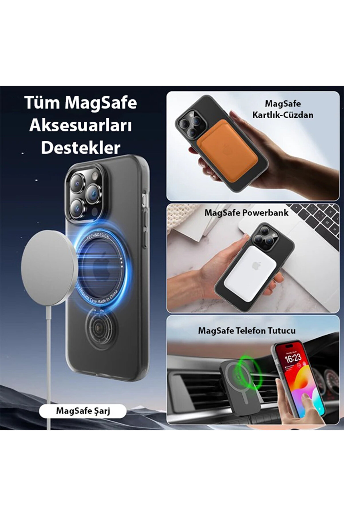 Ally İphone 14 Plus İçi̇n Magsafe Uyumlu Standlı Manyeti̇k Si̇li̇kon Kılıf-(5775) - Gms5305-8331