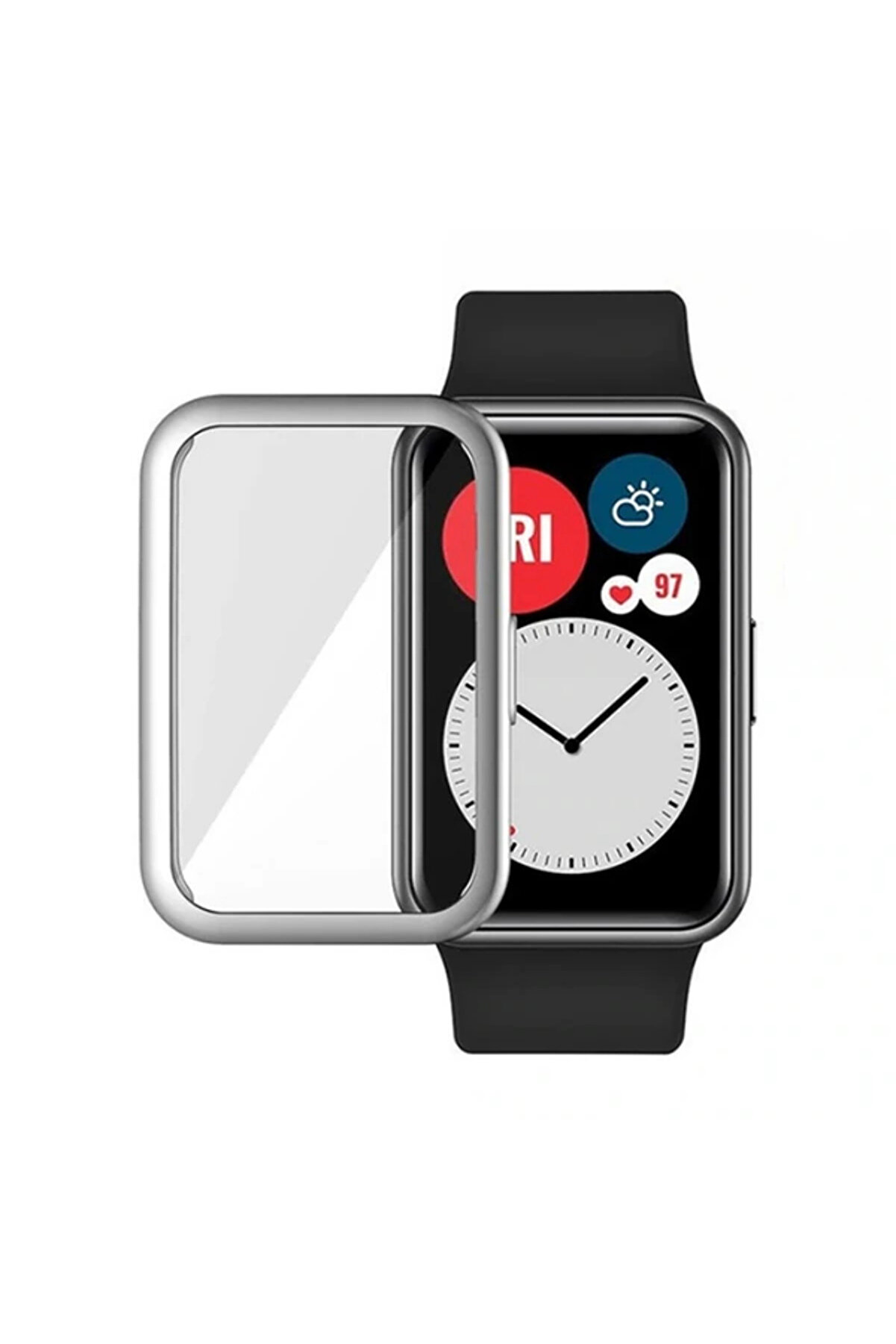 Ally Huawei̇ Watch Fi̇t 360 Koruma Ultra İnce Si̇li̇kon Kılıf-(1903) - Dropx6659-1269