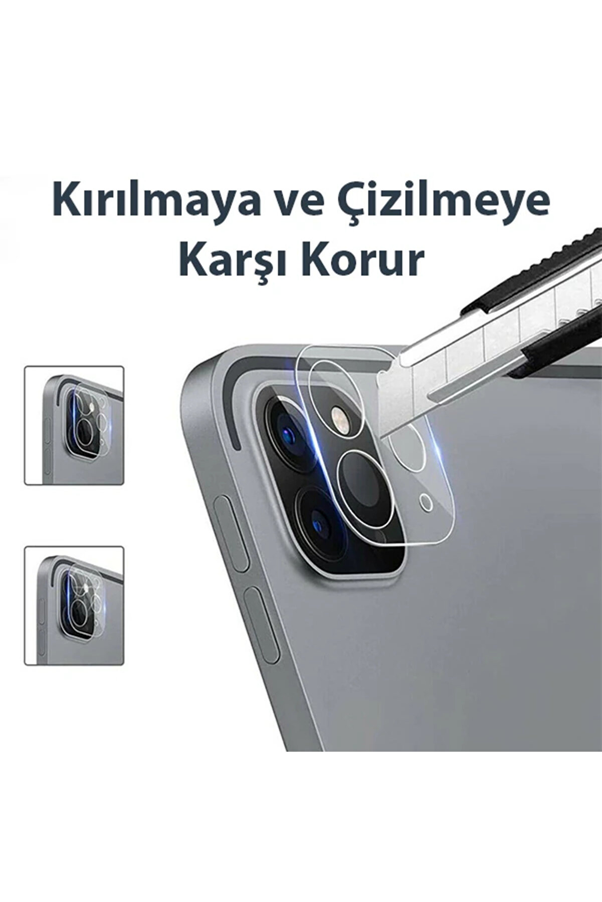 Gor İpad Pro 11 İpad Pro 12.9 2020-2021 3D Cam Kamera Koruyucu 2 Set-(5775) - Gms3602-5803