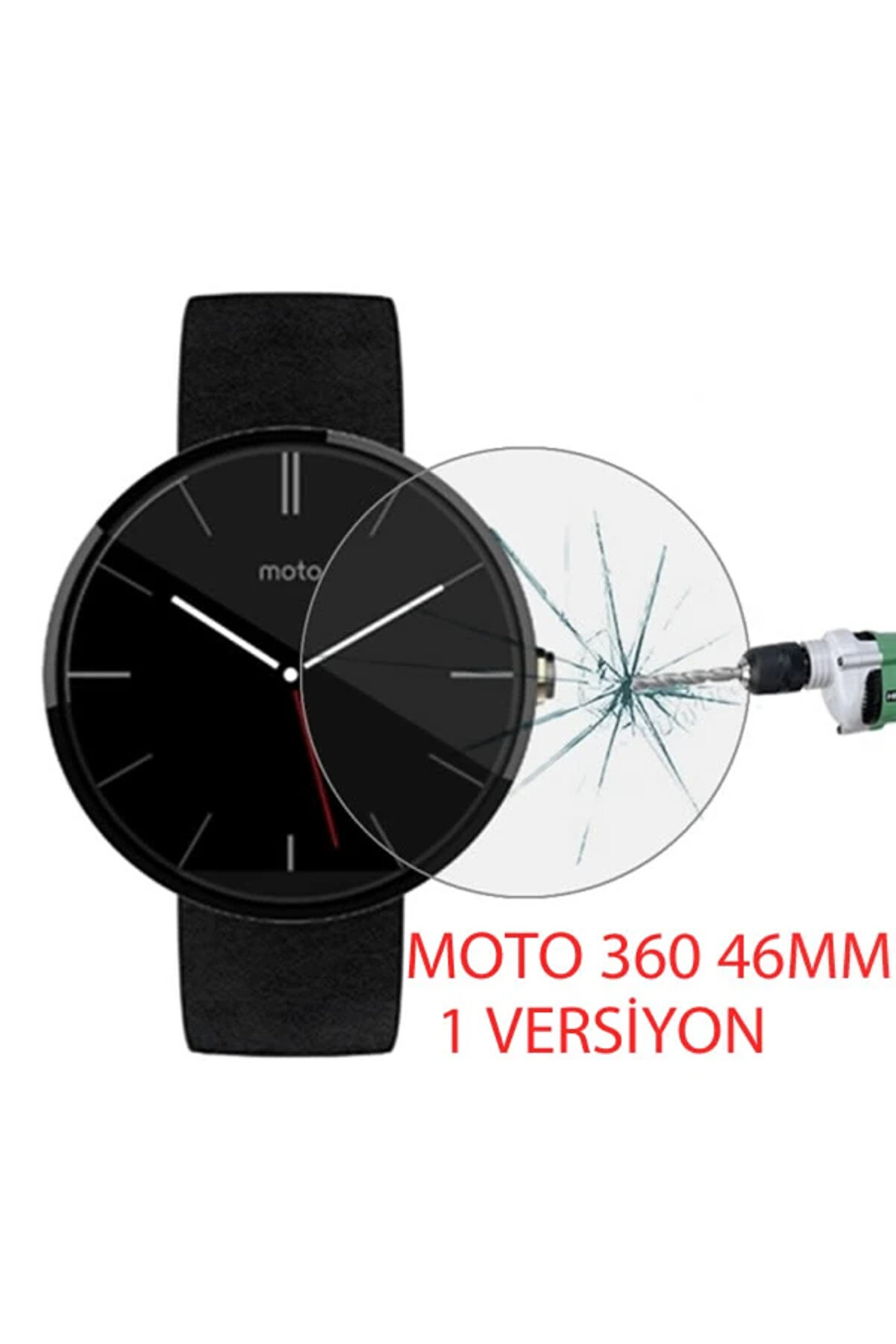 gizmurstore Motorola Moto 360 46mm 1versiyon Kırılmaz Cam Ekran Koruyucu-(5775) - GMS2446-3065